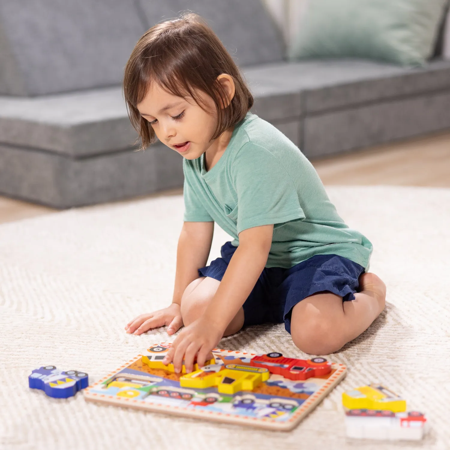 Melissa & Doug Construction Chunky Puzzle 6 Teile Holzpuzzle