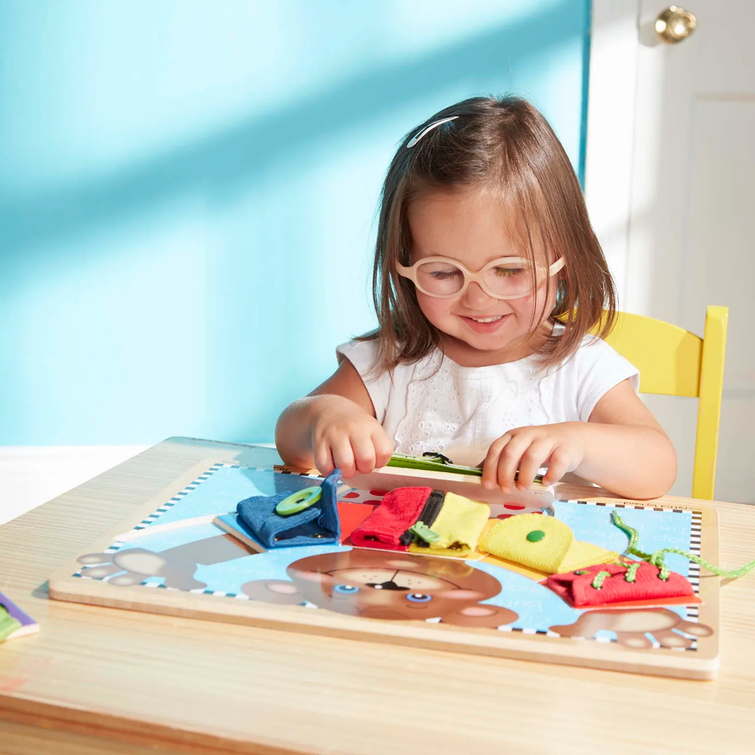 Melissa & Doug Basic Skills Puzzle Bären-Anziehbrett Holz motorisch