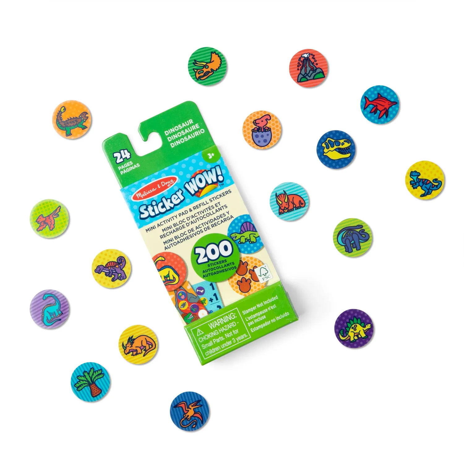 Melissa & Doug Sticker WOW Dinosaur Stickerheft Nachfüllung 200 Sticker
