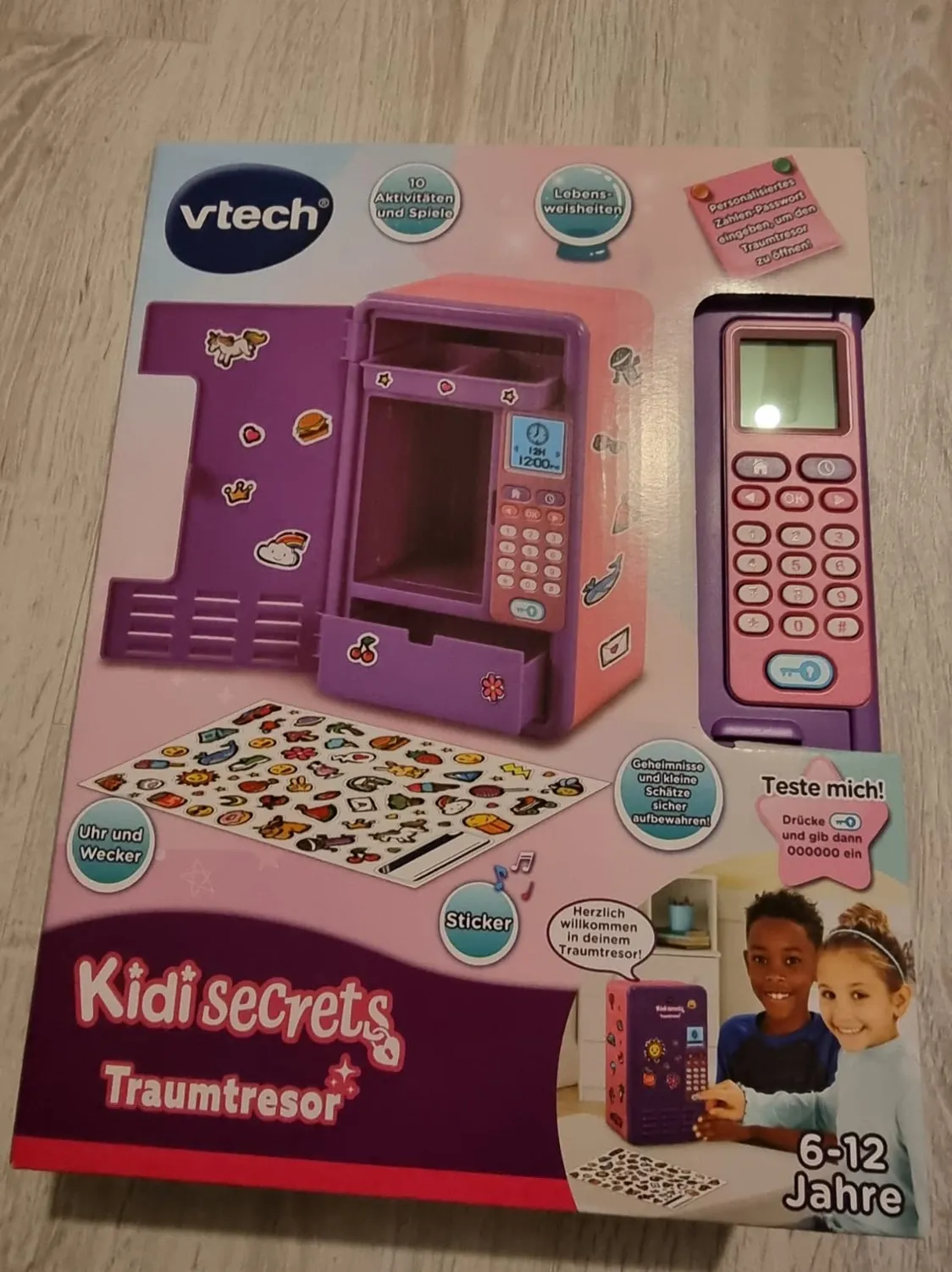 VTech KidiSecrets Traumtresor Kindersafe Lila-Schwarz mit Code