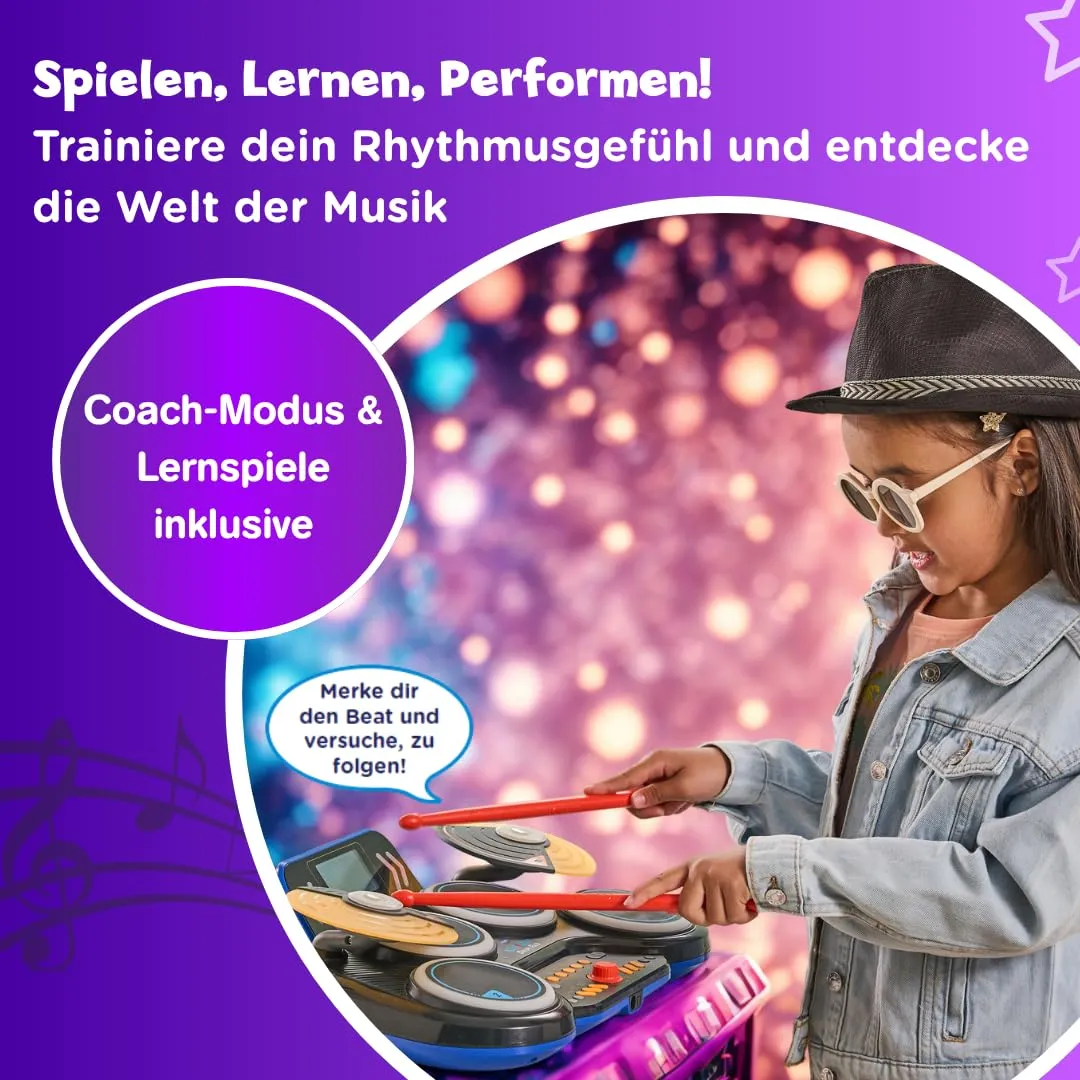 Vtech Kidi DJ Drums Schlagzeug elektronisch mit Bluetooth 6-12 J.