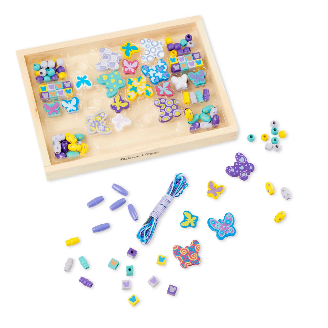 Melissa & Doug Butterfly Beads Holzperlen Bastelset