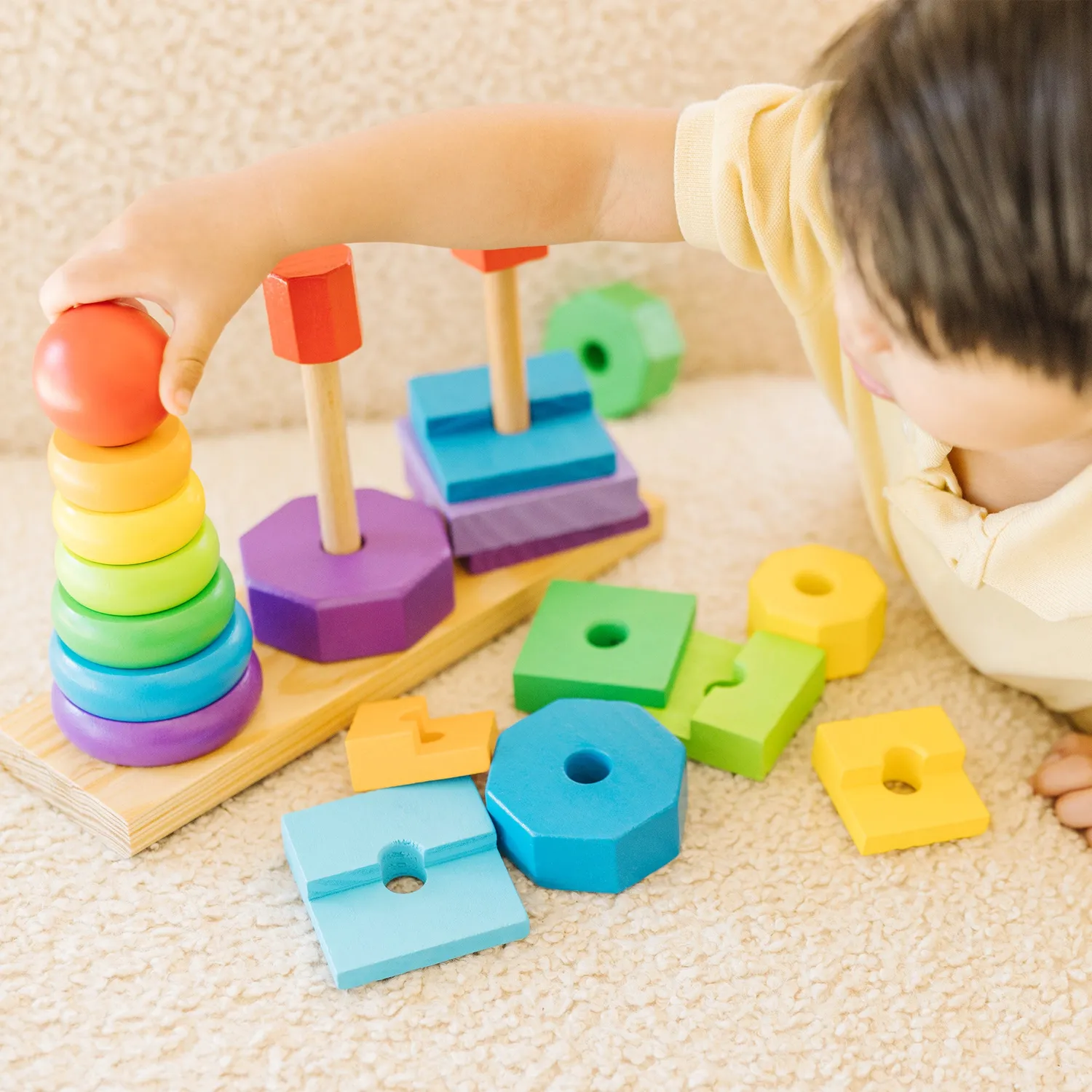 Melissa & Doug Geometric Stacker Steckspiel Holz Formen
