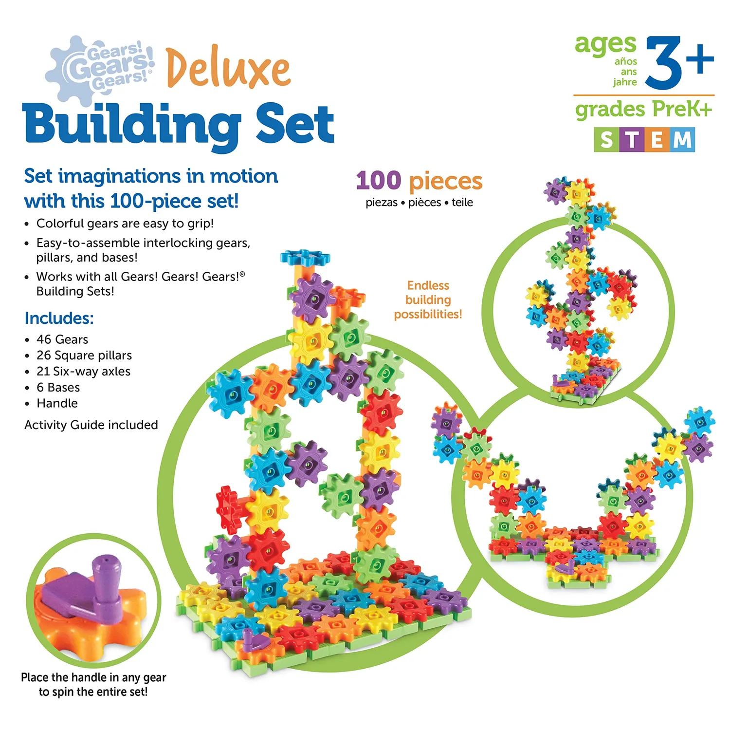 Learning Resources Gears Gears Gears Einsteiger-Bausatz 100 Teile