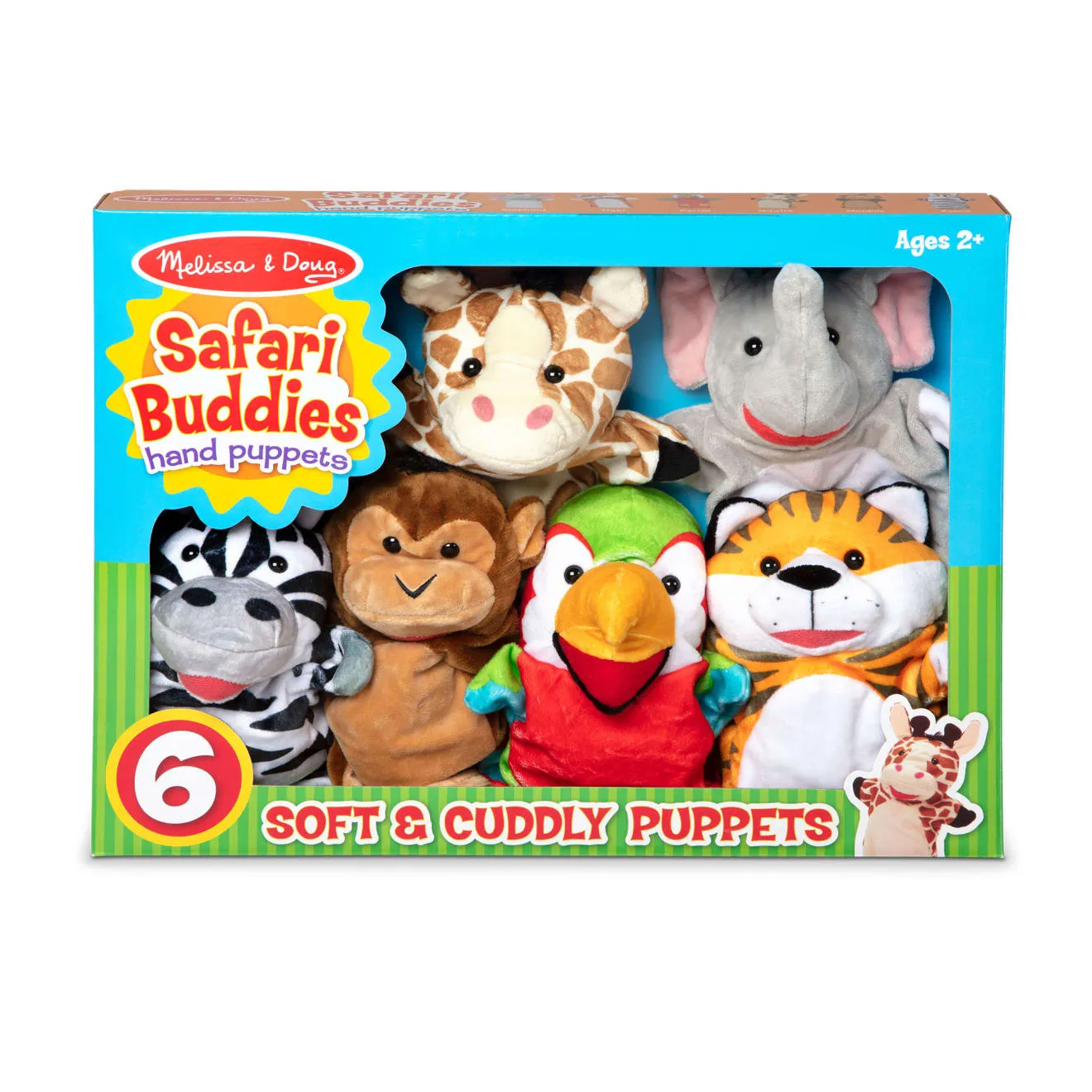 Melissa & Doug Safari Buddies Handpuppen 6er Set