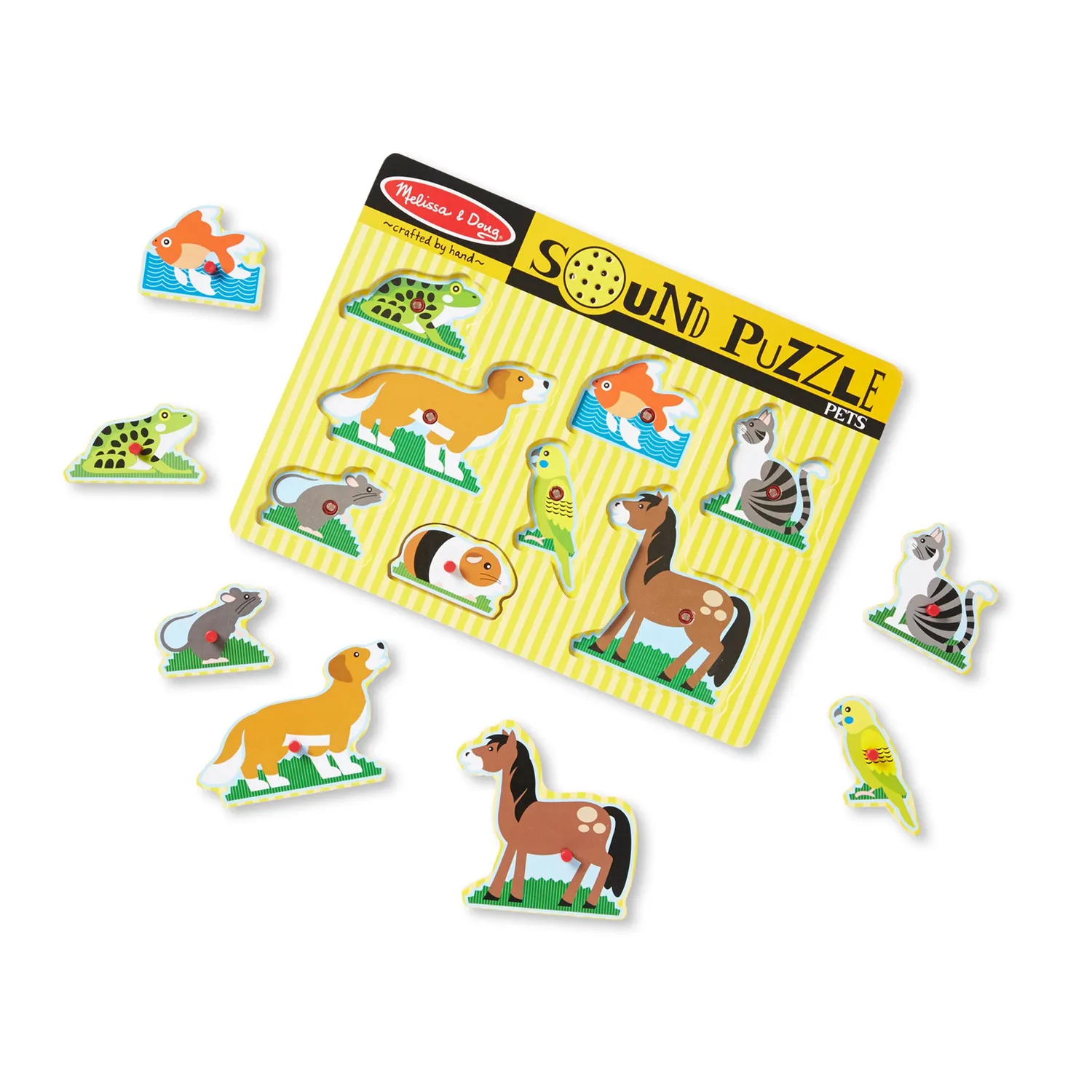 Melissa & Doug Pets Sound Puzzle Holzpuzzle 8 Teile mit Tierstimmen