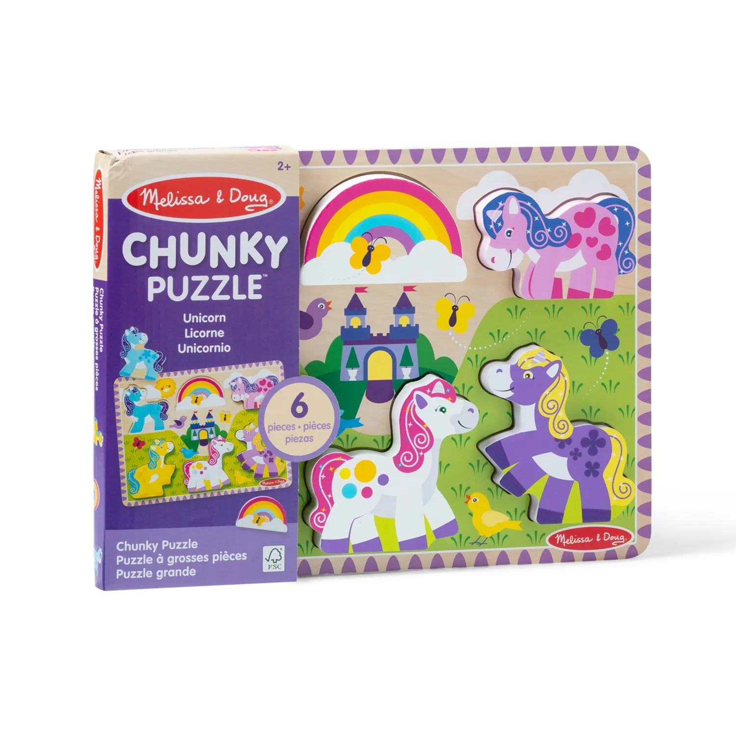 Melissa & Doug Unicorn Puzzle Einhorn Holz 6-teilig