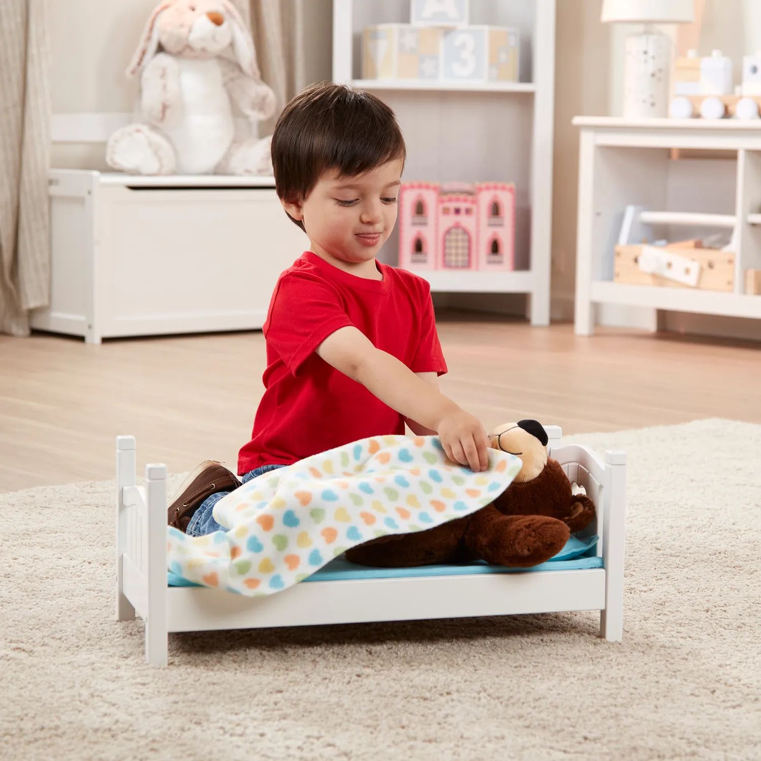 Melissa & Doug Mine to Love Puppenbett Holz weiß 45cm Puppen