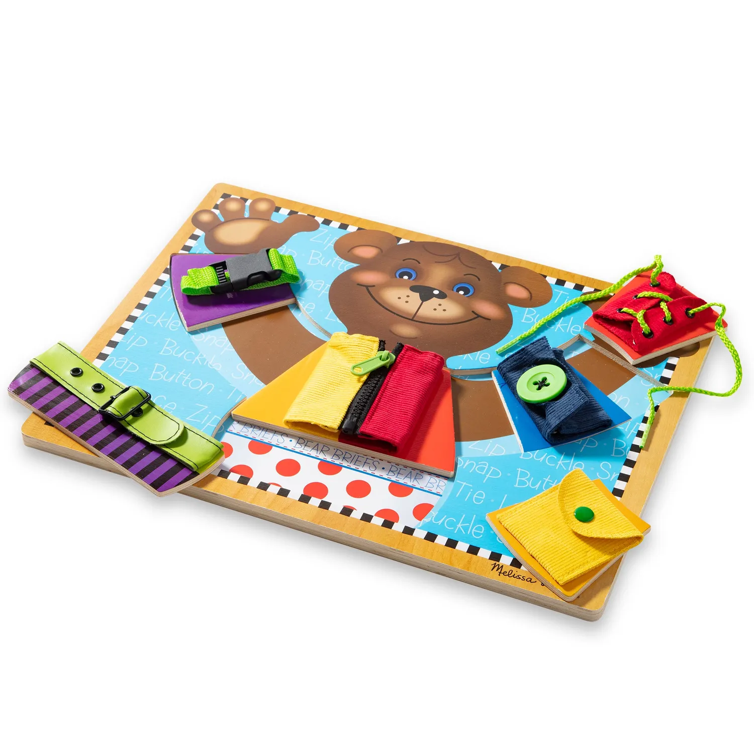 Melissa & Doug Basic Skills Puzzle Bären-Anziehbrett Holz motorisch