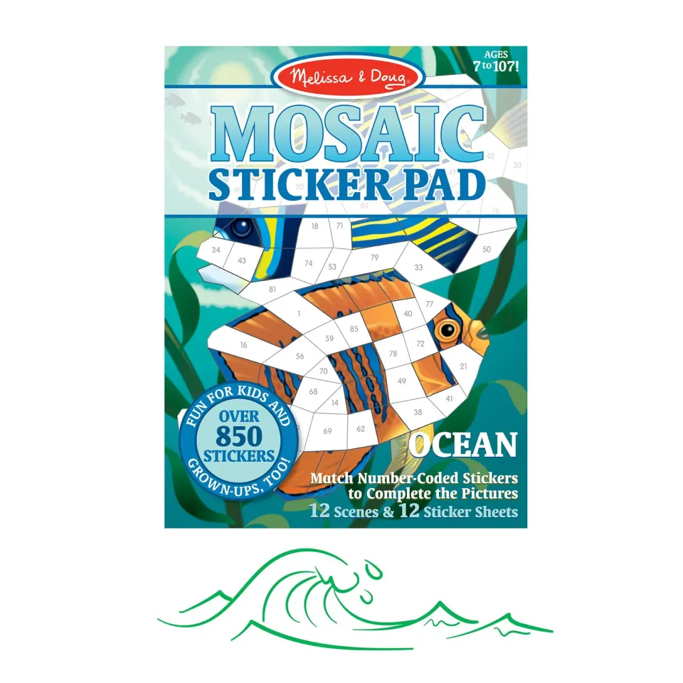 Melissa & Doug Mosaic Sticker Pad Ocean Stickerbuch 850 Sticker