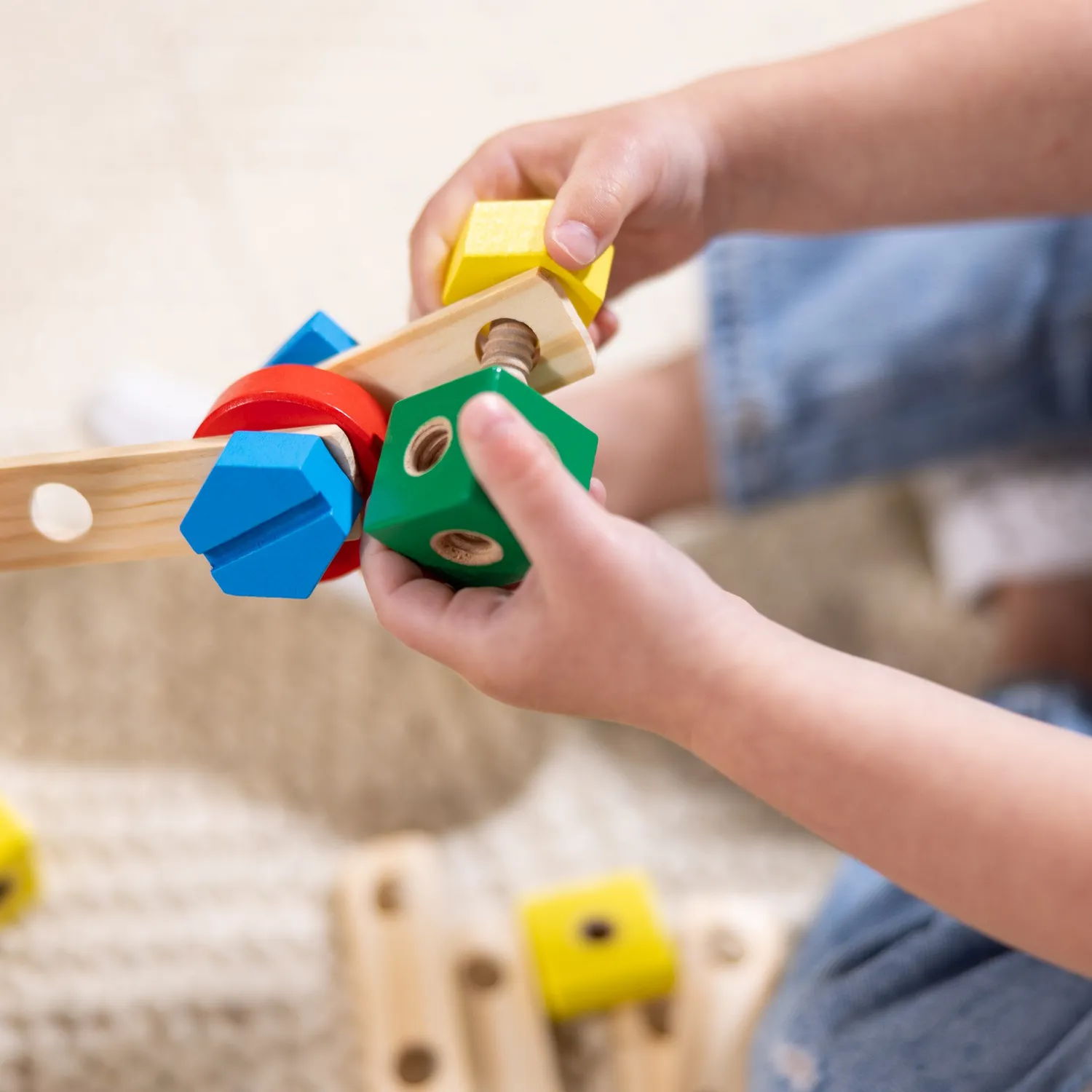 Melissa & Doug Construction Set in a Box Bauset Holz 48-teilig