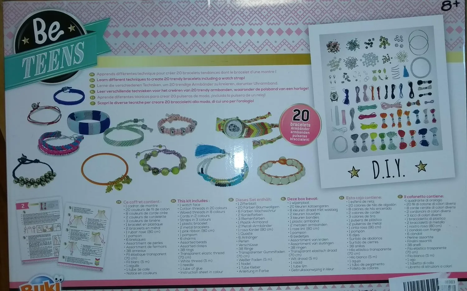 Buki Be Teens BE003 Mega Armbänder Bastelset 20 Stück ab 8 Jahre