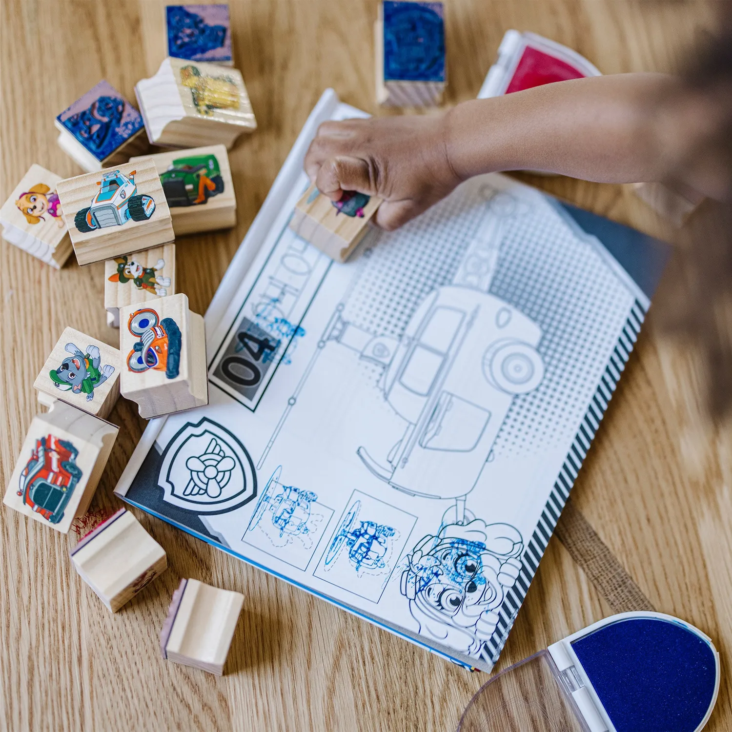 Melissa & Doug PAW Patrol Holzstempel Stempelset 16 Stempel ab 3 Jahre