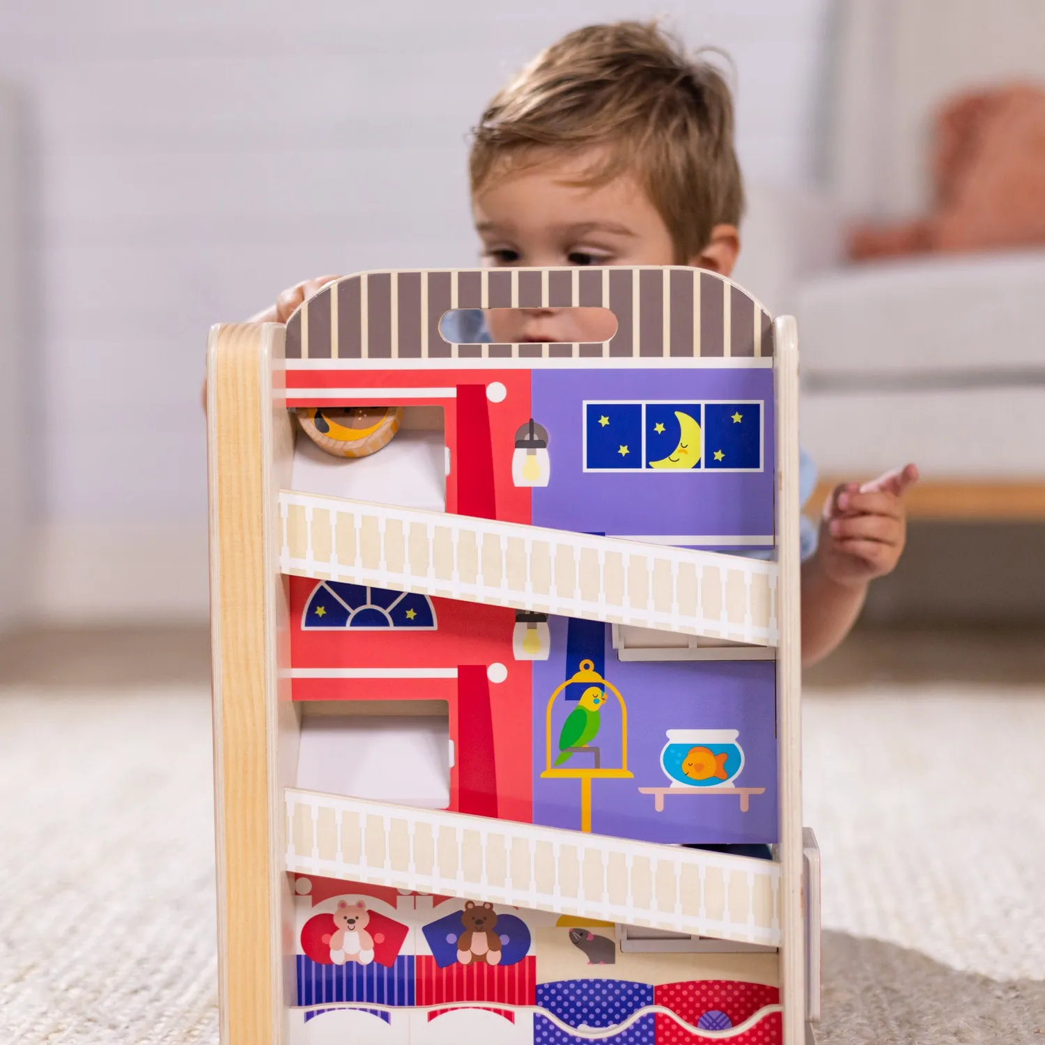 Melissa & Doug GO Tots Stadthaus Kugelbahn Holz ab 1 Jahr