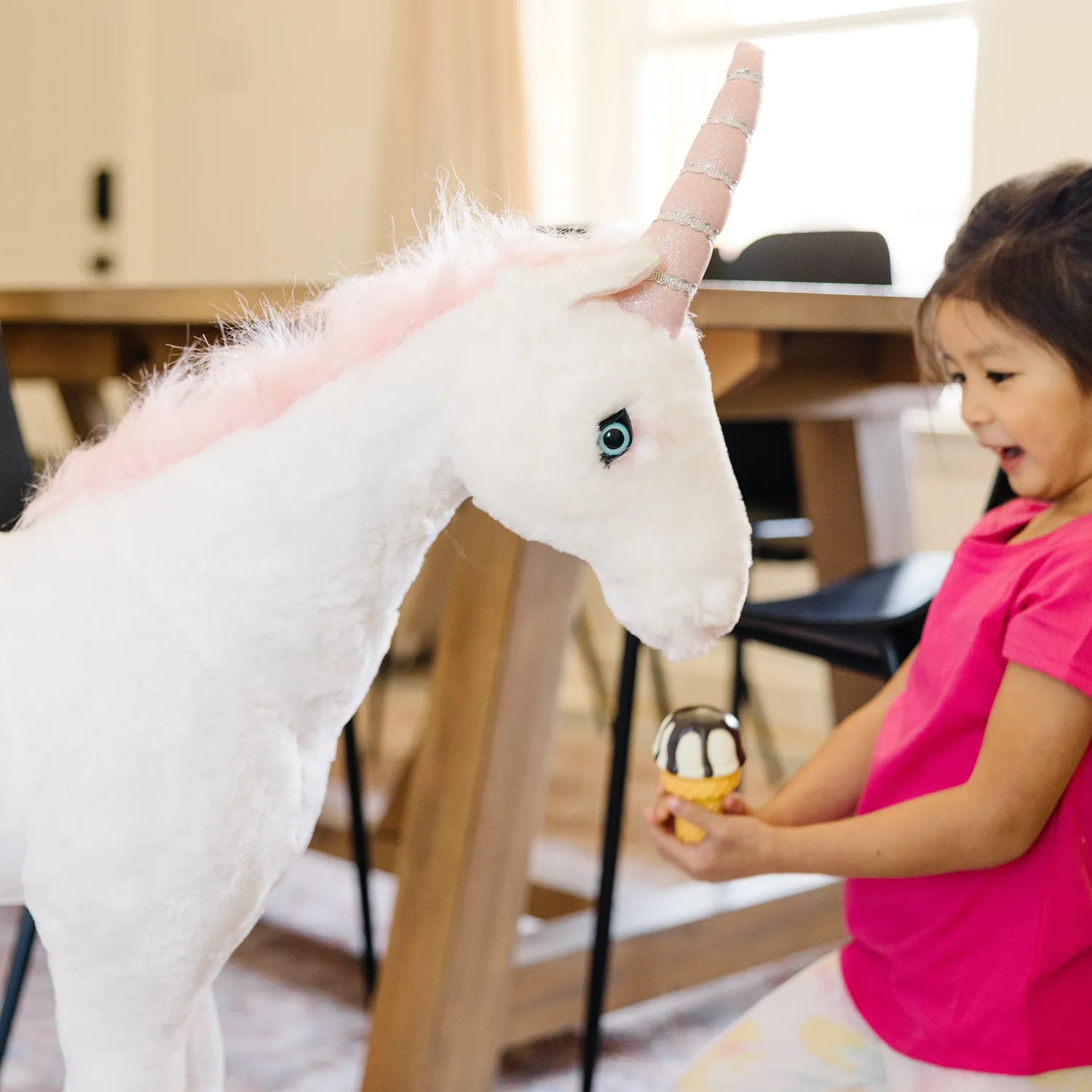 Melissa & Doug Einhorn Plüschtier Groß mit Glitzermähne