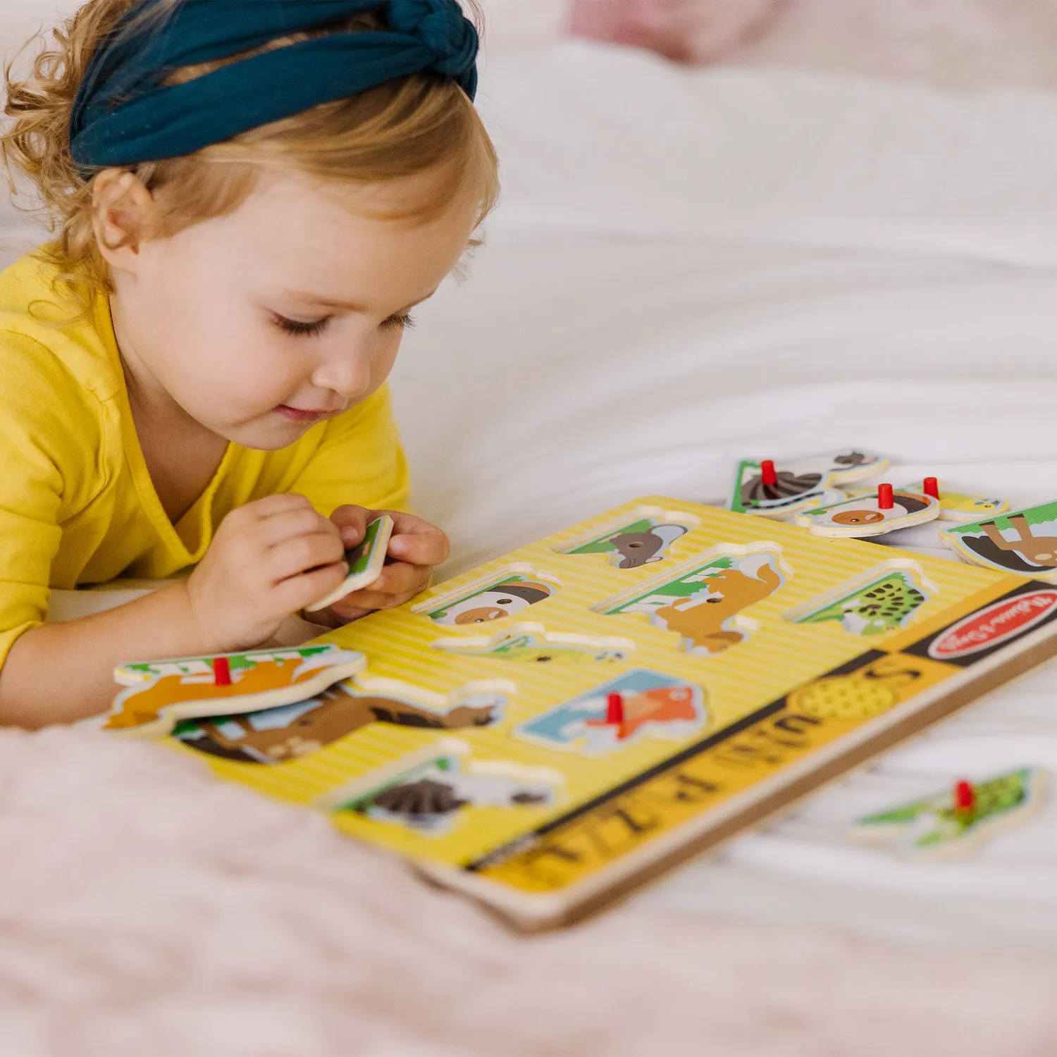 Melissa & Doug Pets Sound Puzzle Holzpuzzle 8 Teile mit Tierstimmen