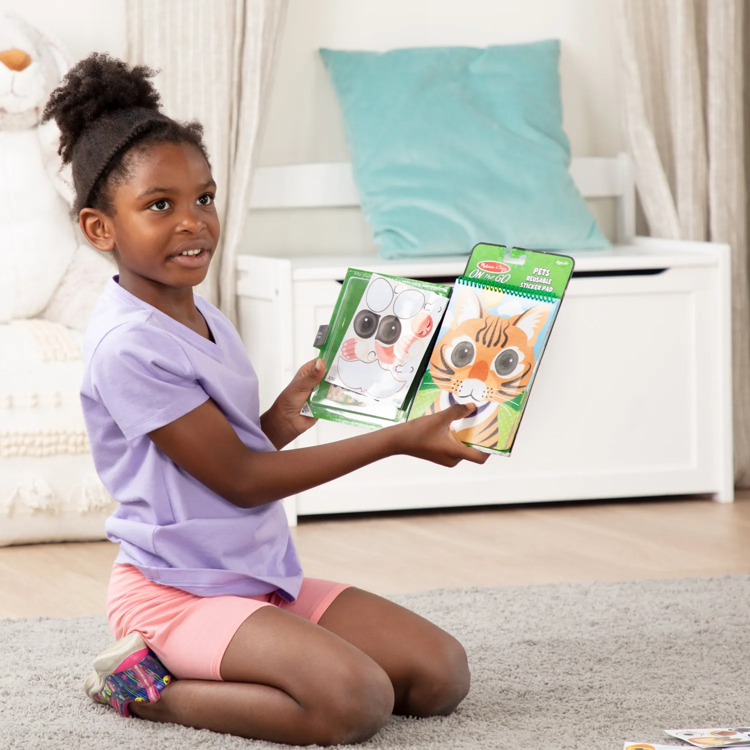 Melissa & Doug Make-a-Face Stickerheft Haustiere wiederverwendbar