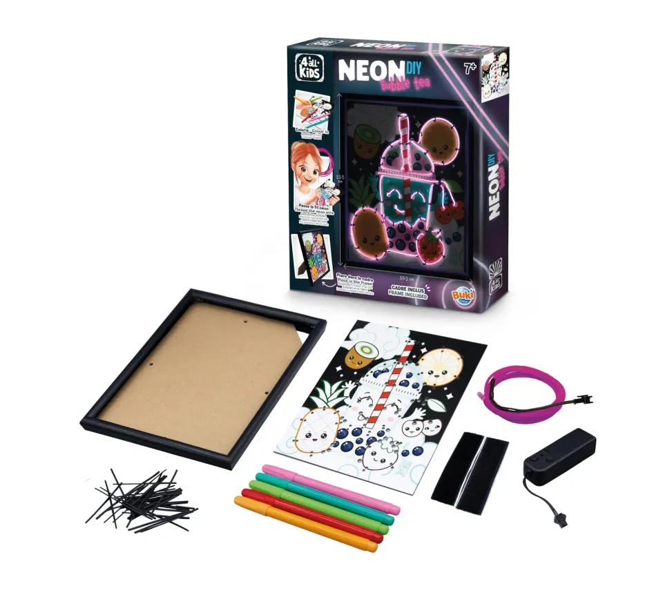 Buki Neonrahmen Bubble Tea Bastelset 3 Lichtmodi