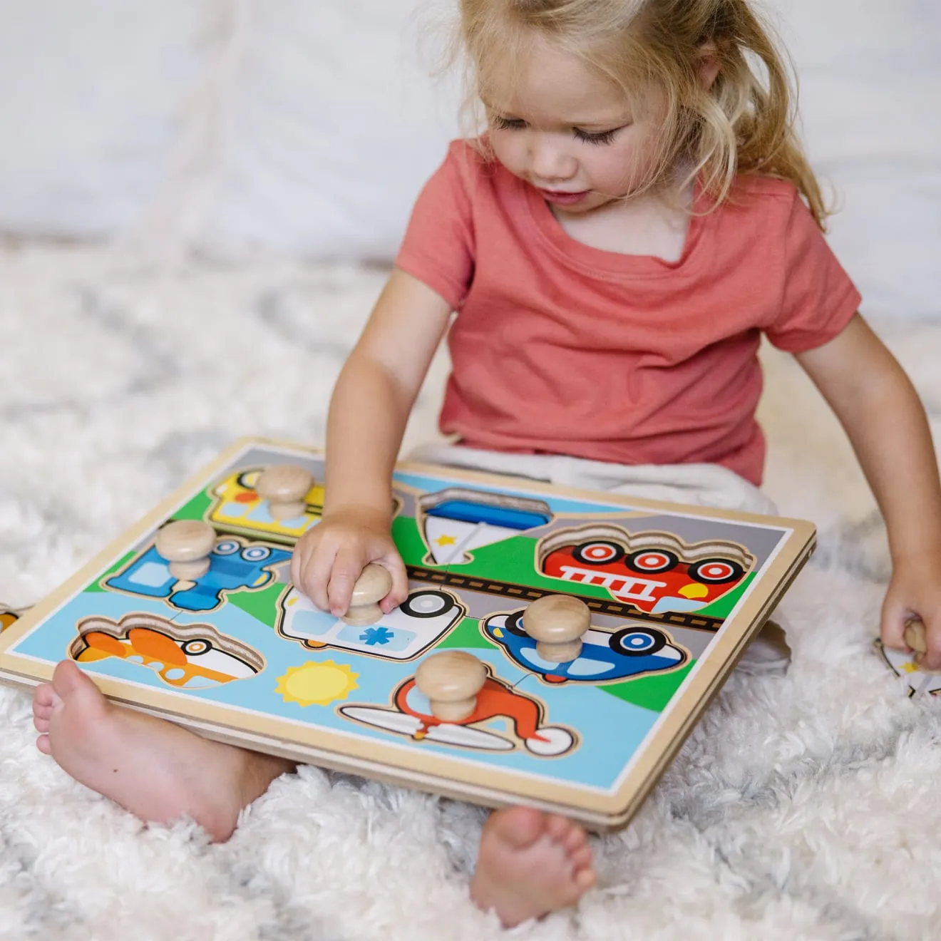 Melissa & Doug Vehicles Jumbo Knob Puzzle Holz 8-tlg
