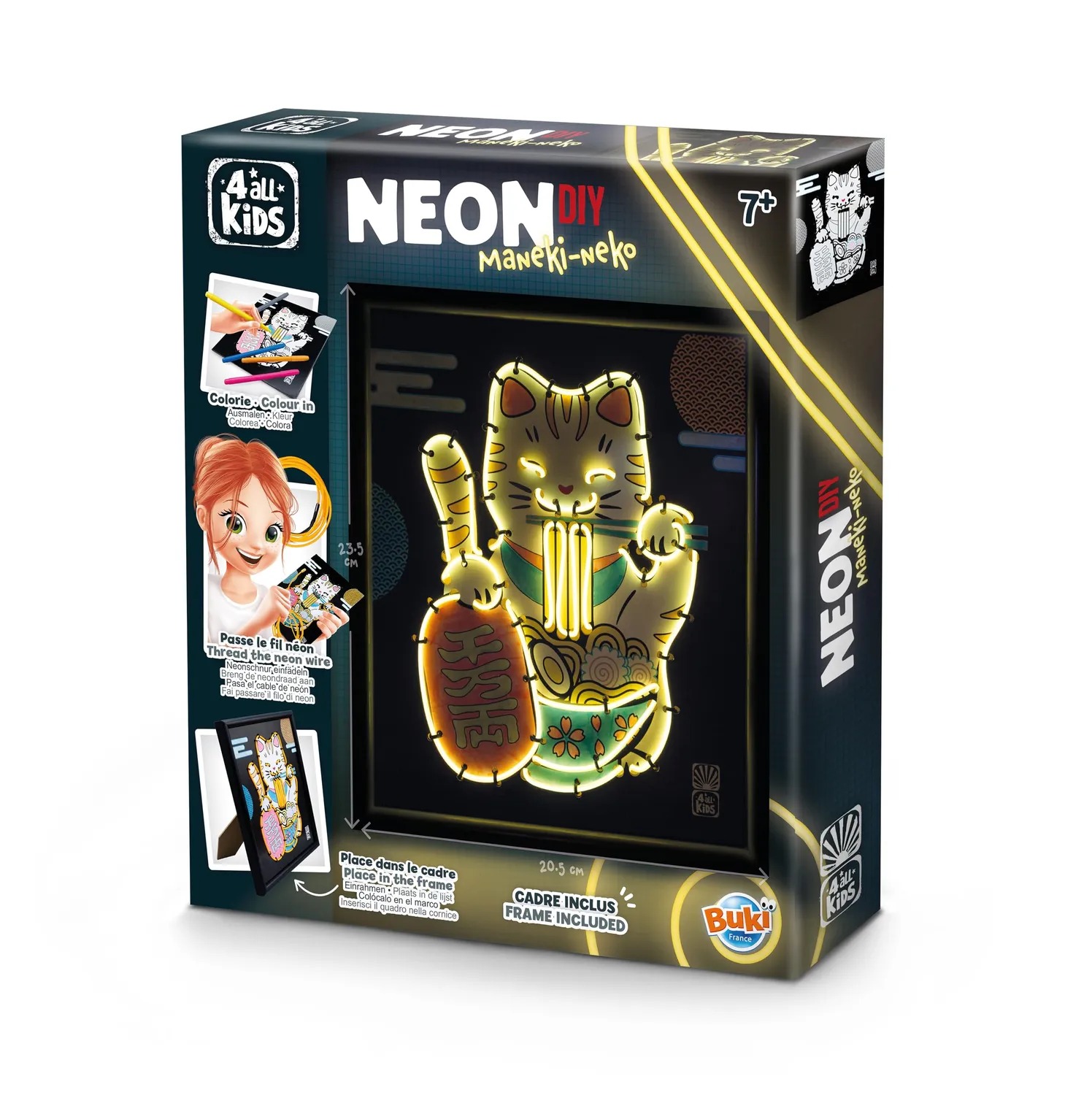 Buki France FK015 Neonrahmen Maneki-Neko DIY-Set 3 Modi