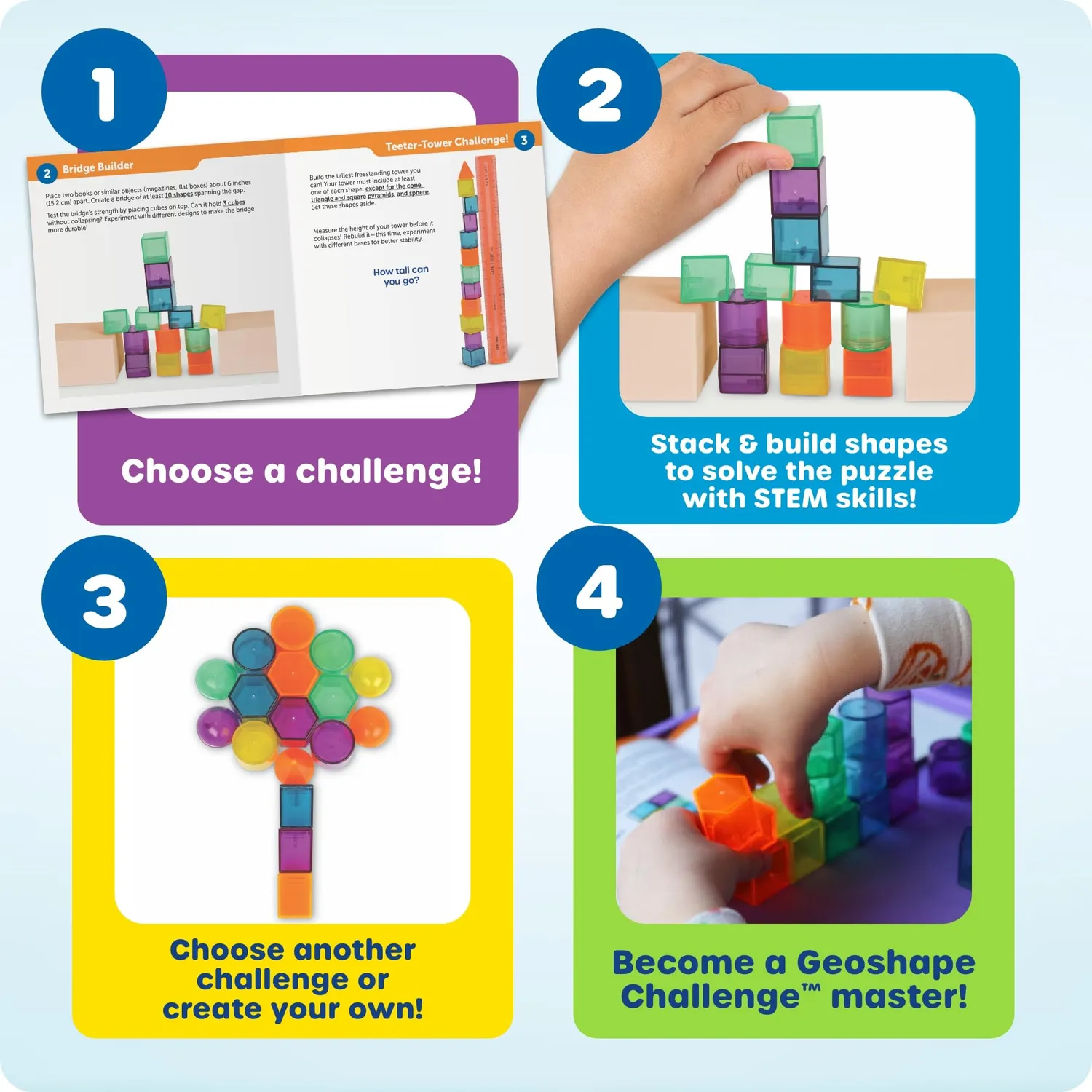 Learning Resources STEM 3D Geometrie Formen Set 50 Teile ab 5 Jahren
