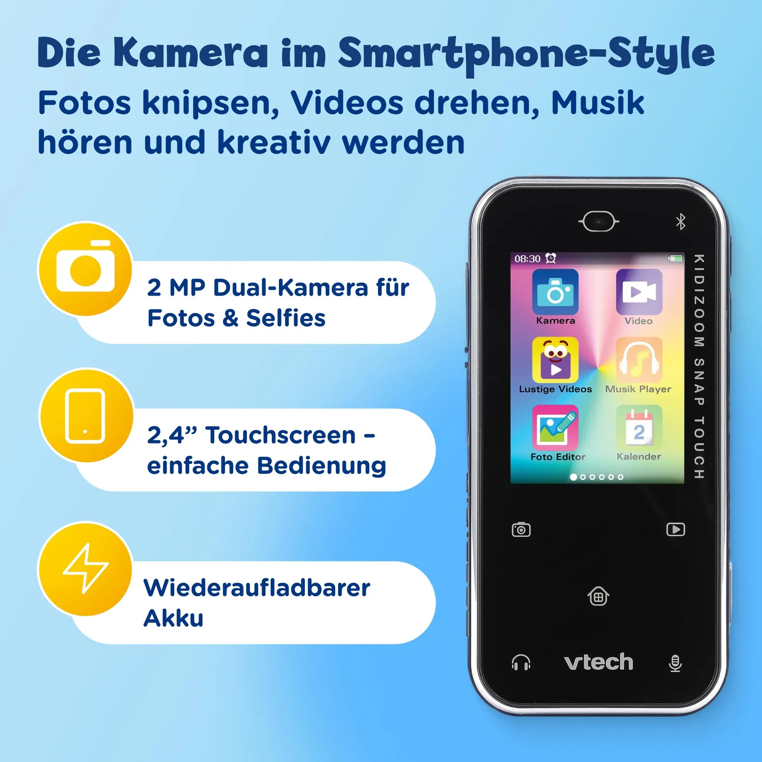 VTech KidiZoom Snap Touch Kinderkamera blau 5MP Touch