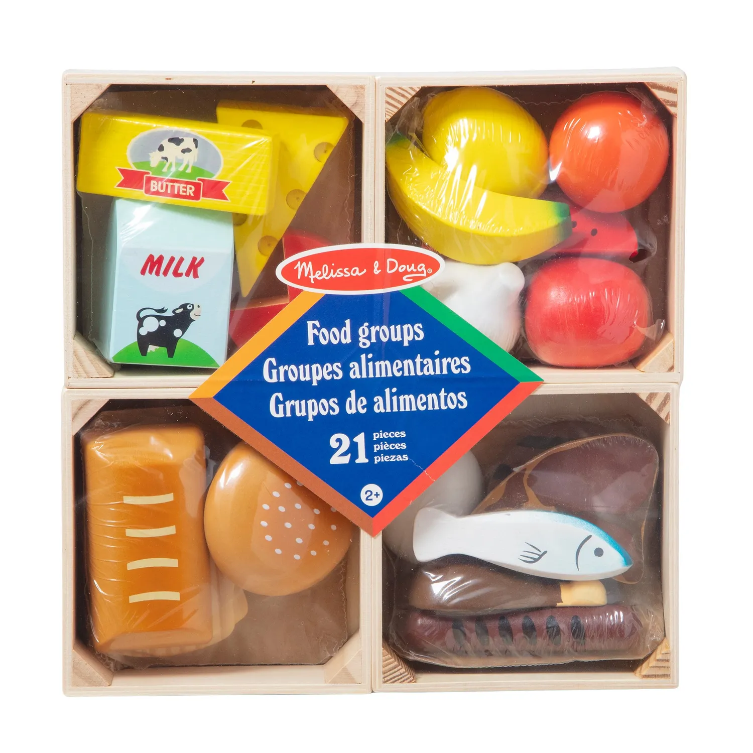 Melissa & Doug Food Groups Spiellebensmittel Holz 5 Gruppen