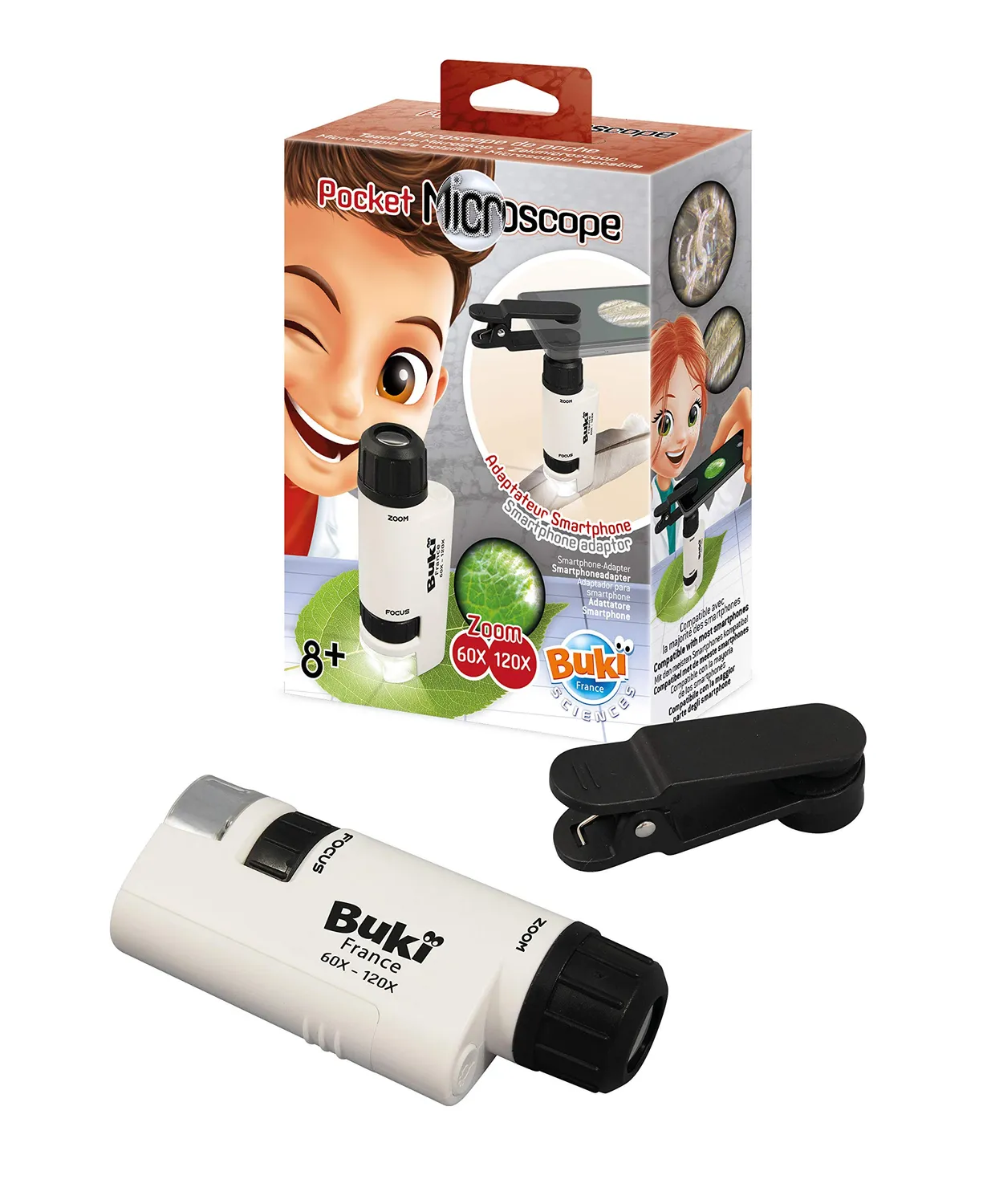 Buki MR200 Taschenmikroskop Kinder 120-fach Smartphone 150g