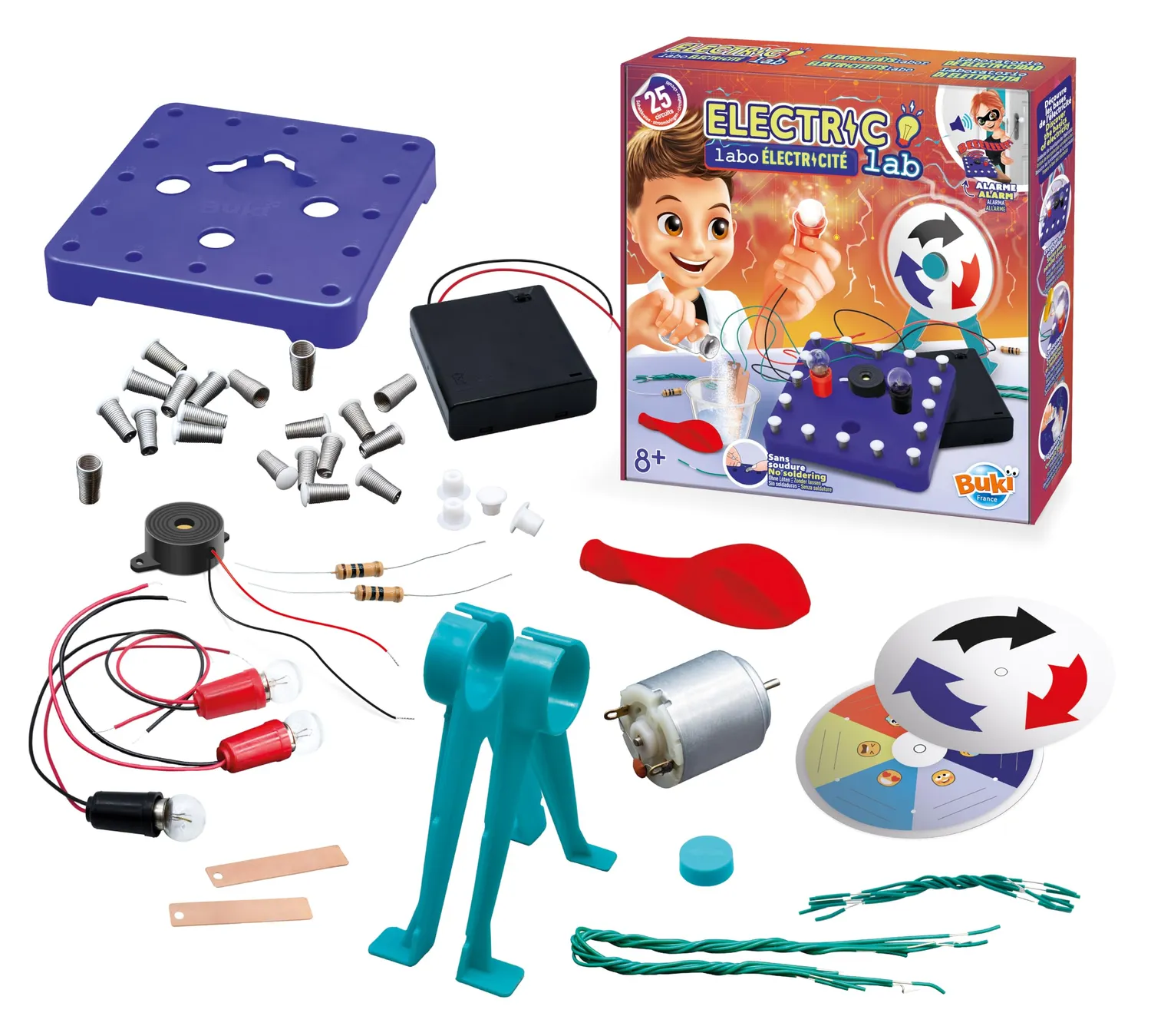 Buki 2172 Elektrizitätslabor Experimentierkasten 25 Versuche