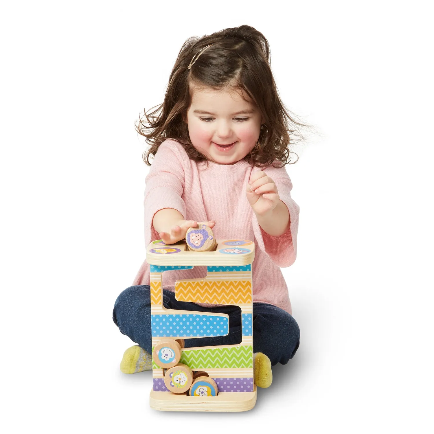 Melissa & Doug Safari Zig-Zag Tower Kugelbahn Holz 4-tlg
