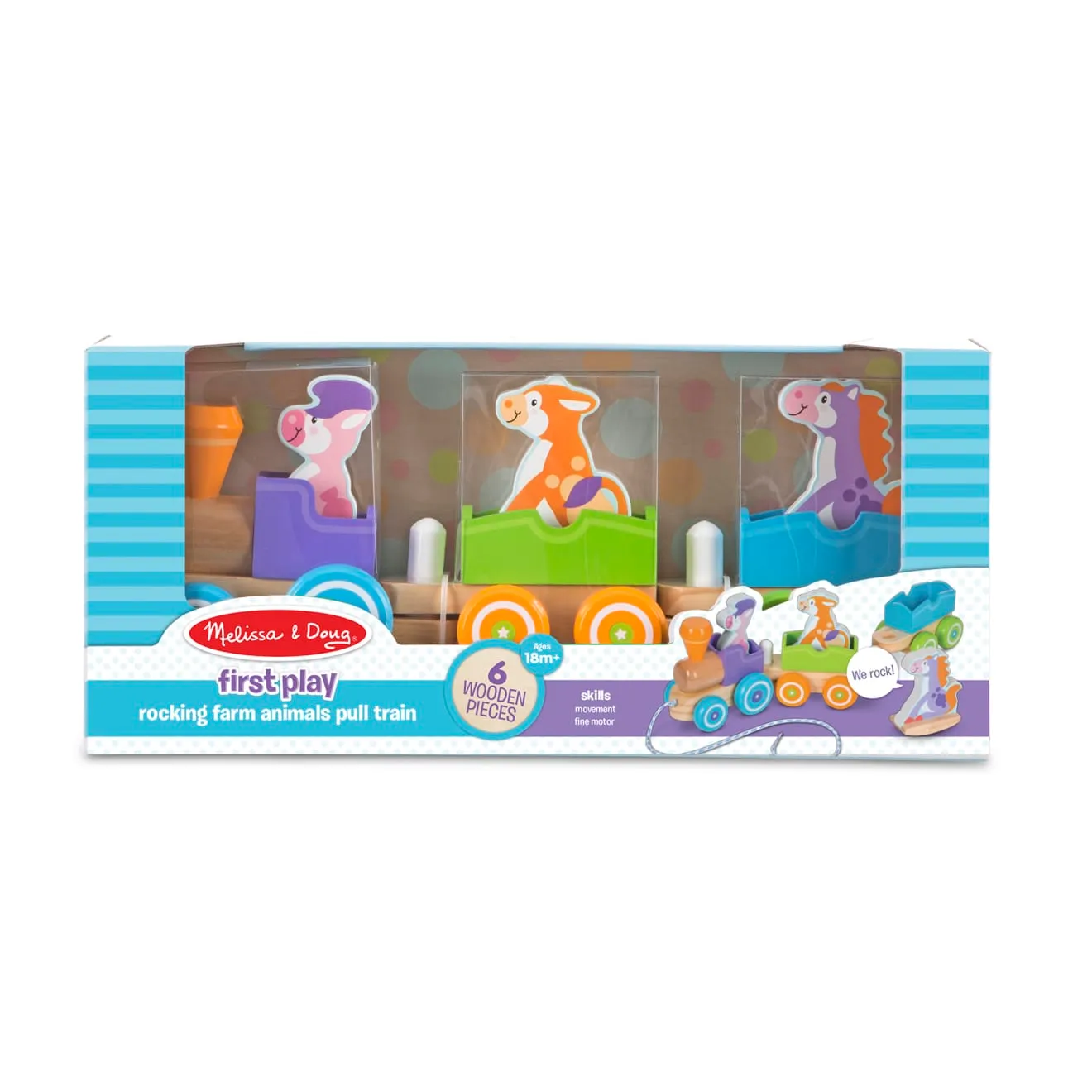 Melissa & Doug First Play Bauernhof Holz-Ziehzug 6-tlg ab 18 Monaten
