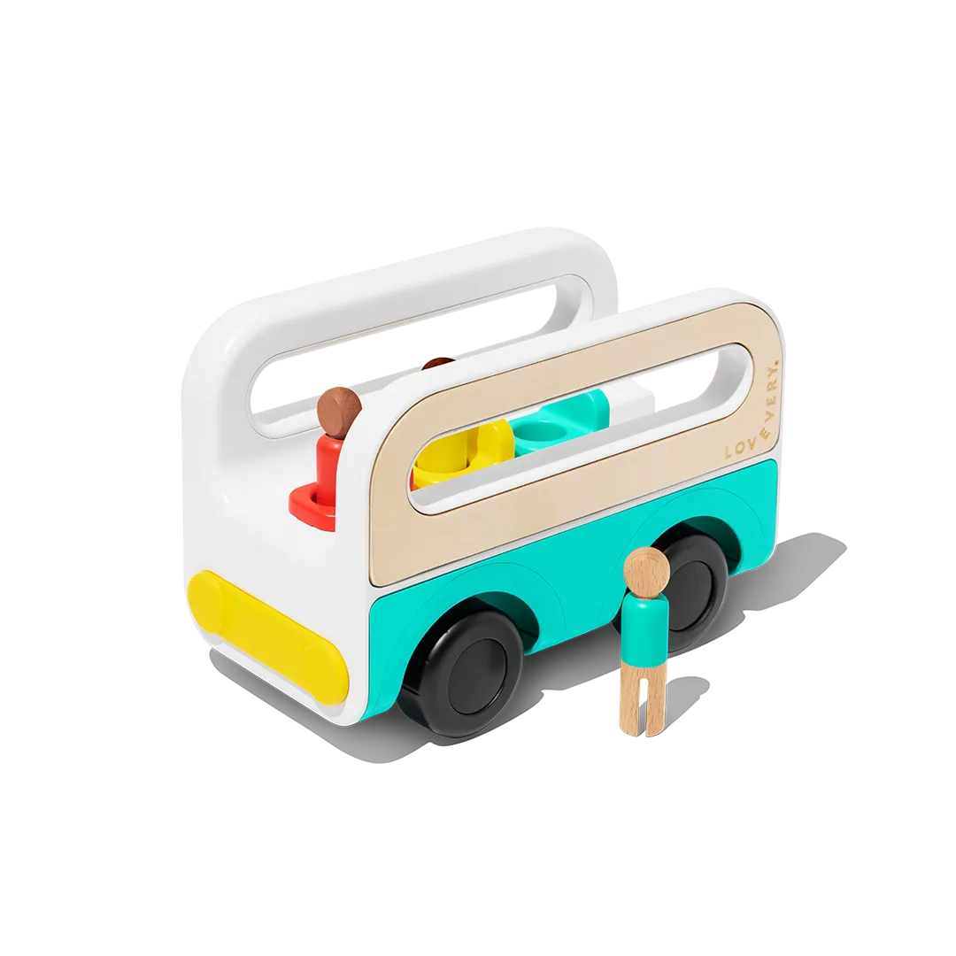 Lovevery Play Kits Wheel Around Town Bus Spielzeugbus Holz