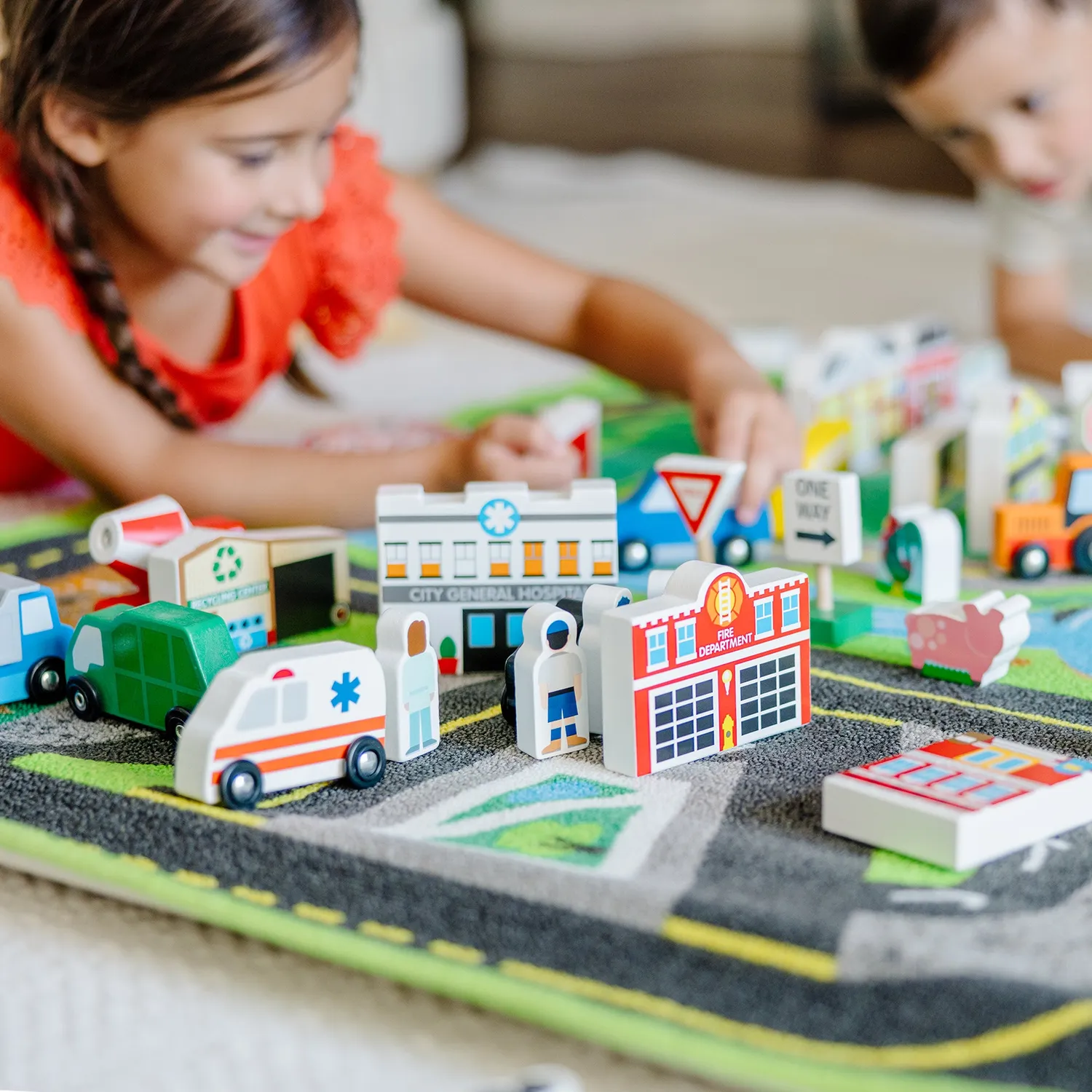 Melissa & Doug Deluxe Road Rug Spielteppich 49-tlg