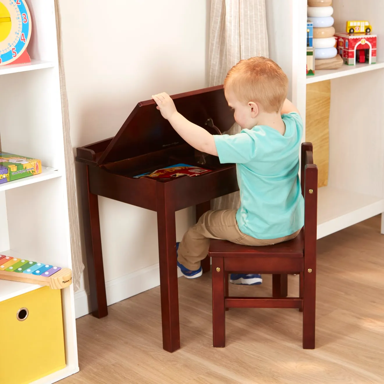 Melissa & Doug Child's Lift-Top Desk & Chair Kindertisch Espresso
