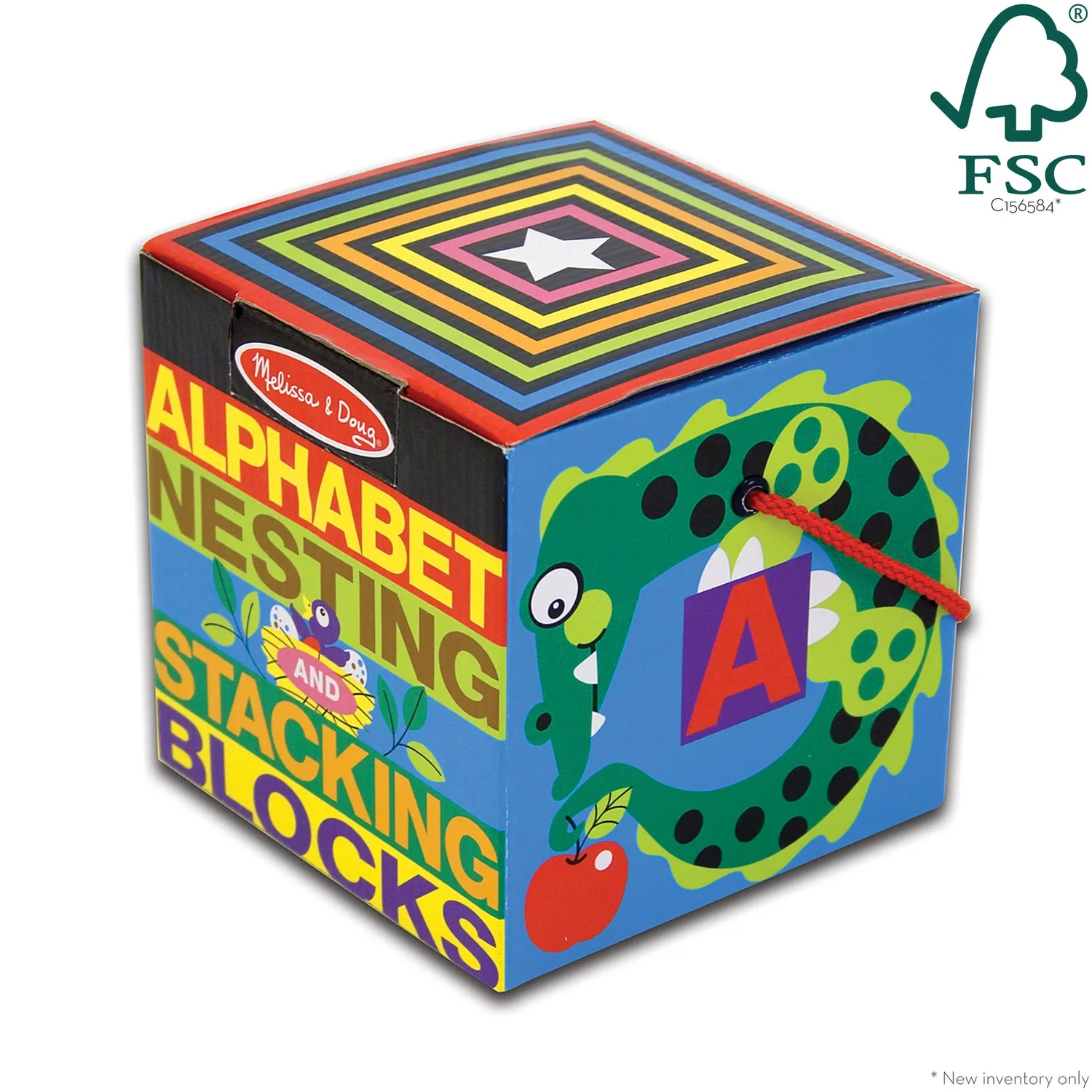 Melissa & Doug Alphabet Stapelblöcke 10er Karton stapelbar