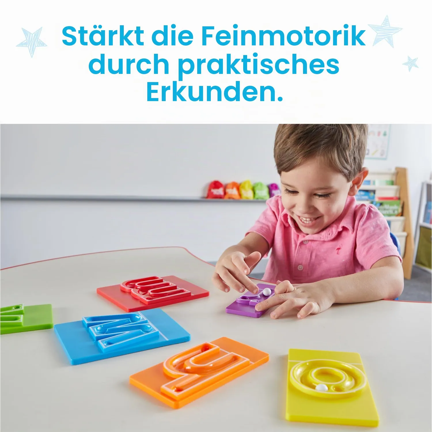 Learning Resources MarbleTracers Kleinbuchstaben 26 Tafeln Sensorik