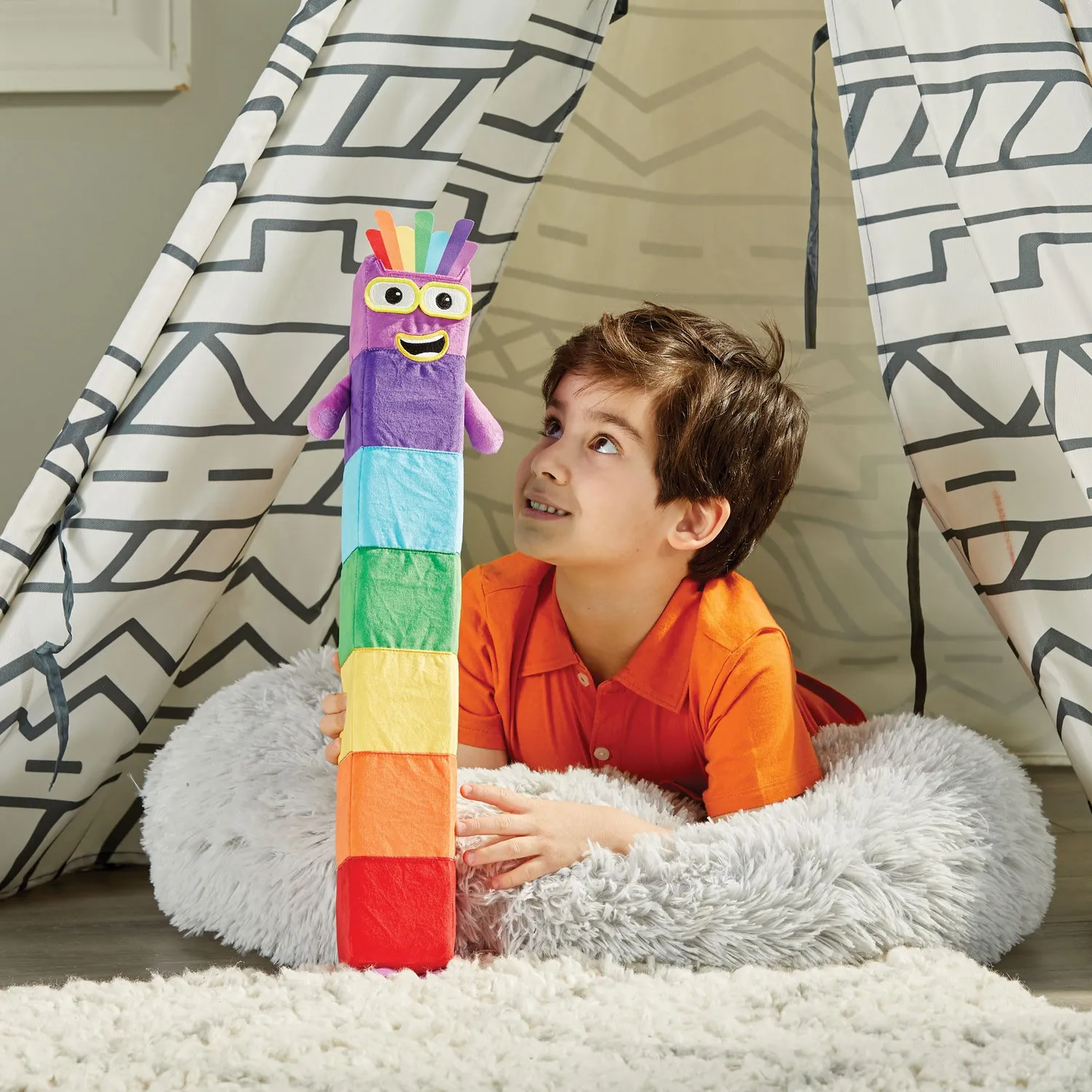 Learning Resources Numberblocks Sieben Plüschfigur 61 cm Regenbogen