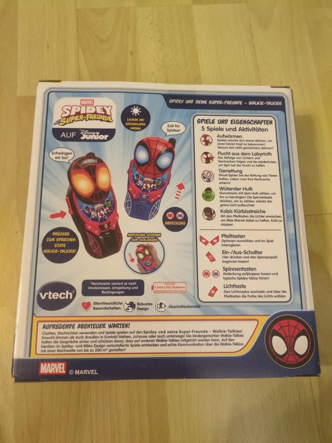 VTech Marvel Spidey Walkie-Talkies 2er 200 m 3-6 Jahre
