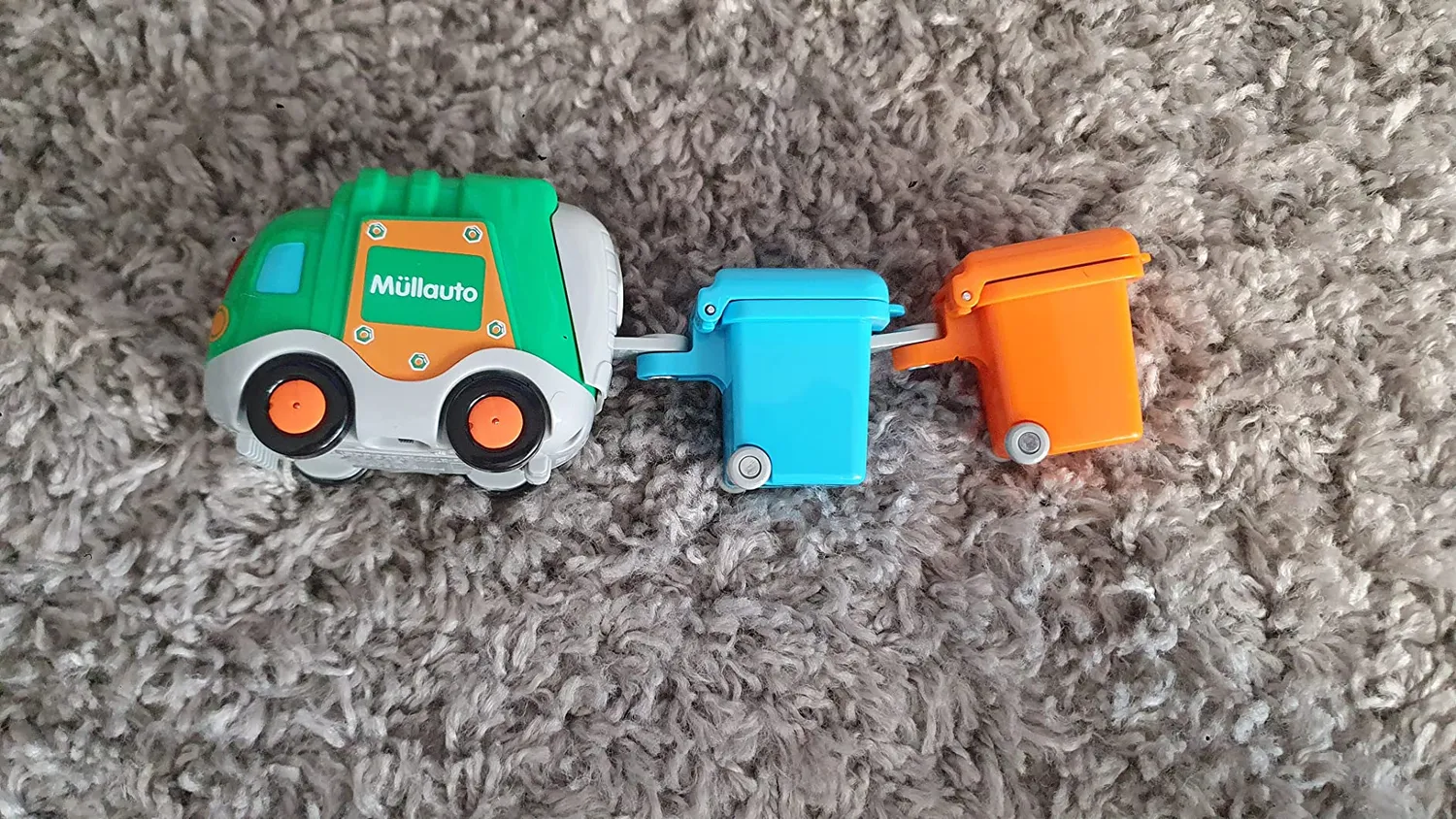 VTech Tut Tut Baby Flitzer Müllauto Spielauto grün mit Tonnen