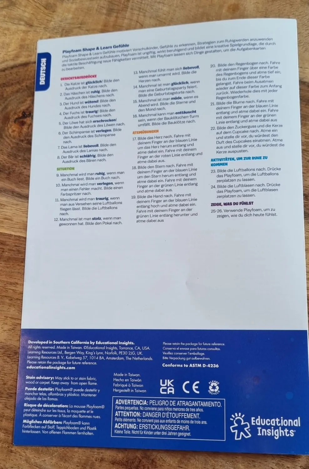 Learning Resources Spielschaum Gefühle Set 26 Aktivitäten ab 3