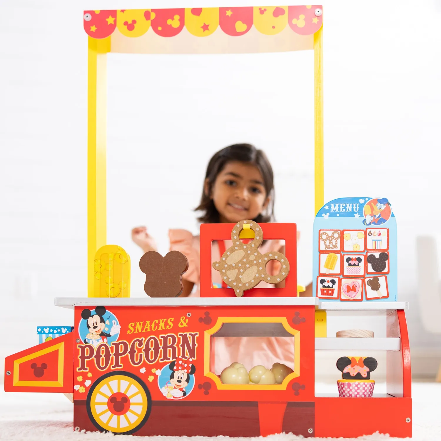 Melissa & Doug Disney Snacks Popcorn Verkaufsstand Holz 33 Teile