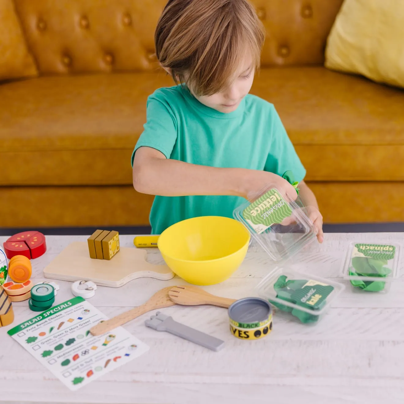 Melissa & Doug Slice & Toss Salat Set 52-tlg Filz Holz