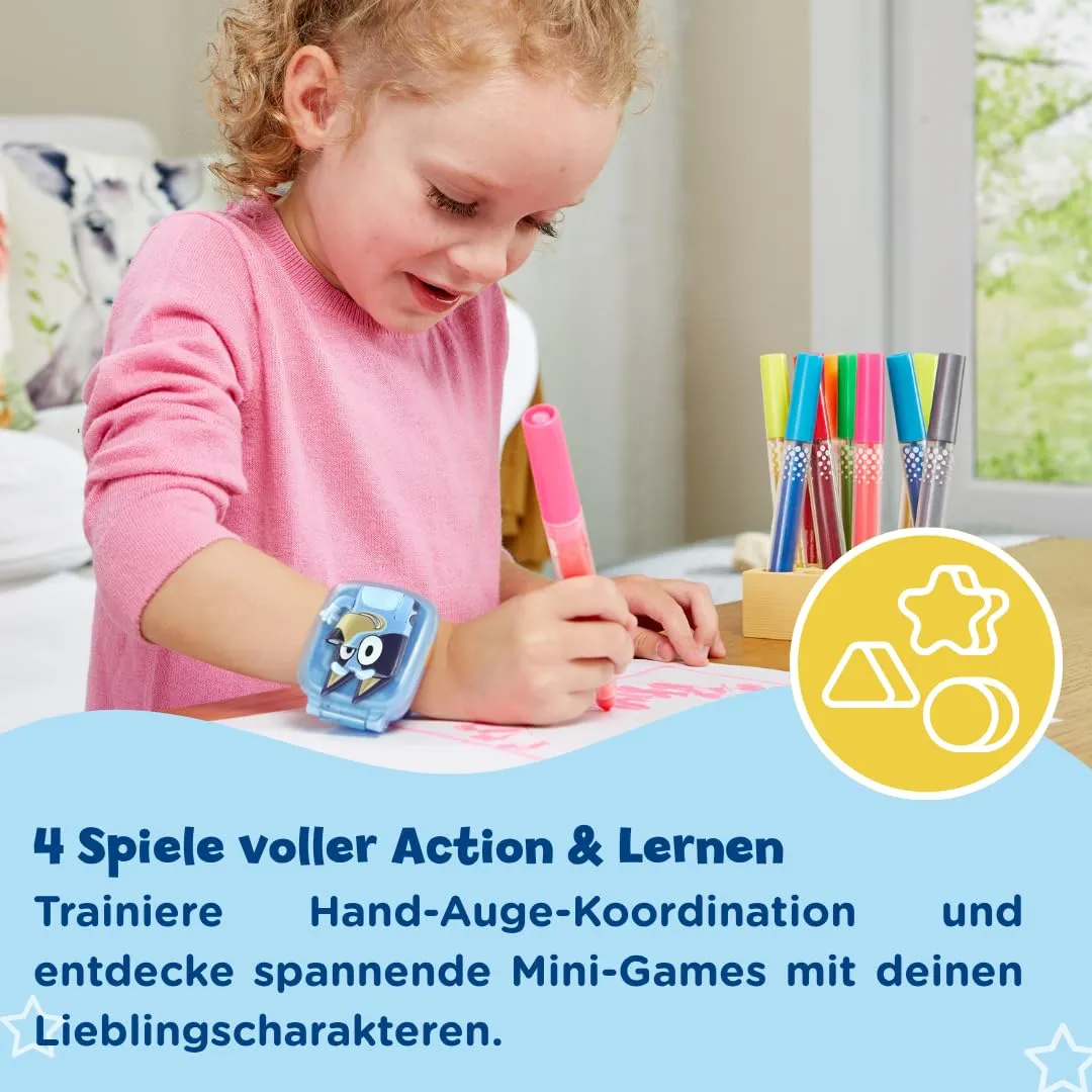 VTech Bluey Lernuhr Kinderuhr mit 4 Spielen 3-6 Jahre