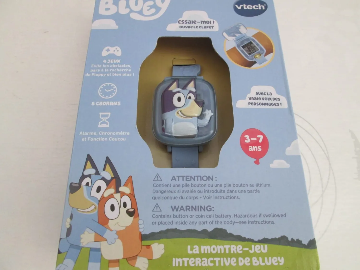 VTech Bluey interaktive Kinderuhr französisch mit Spielen