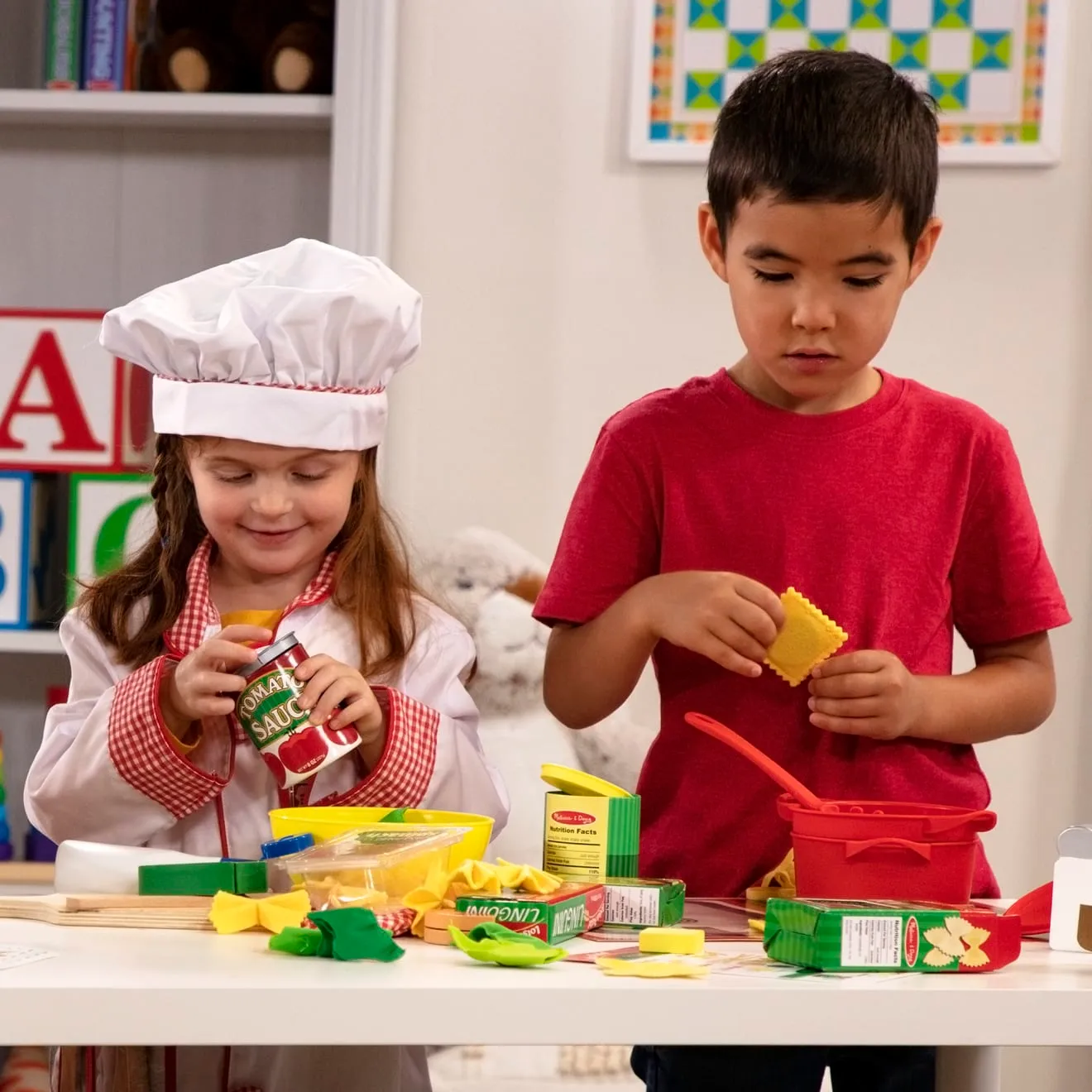 Melissa & Doug Prepare & Serve Pasta Kochset 50-teilig Filz