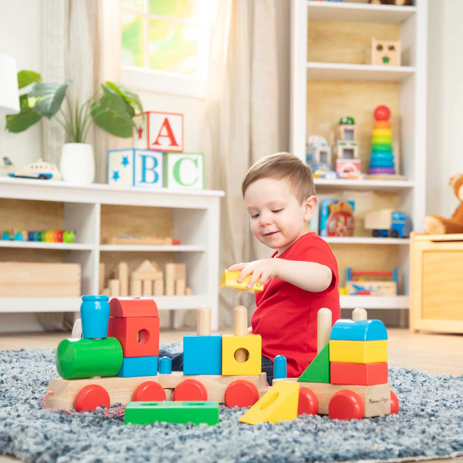 Melissa & Doug Jumbo Stacking Train Holz-Zug Stapeln Classic