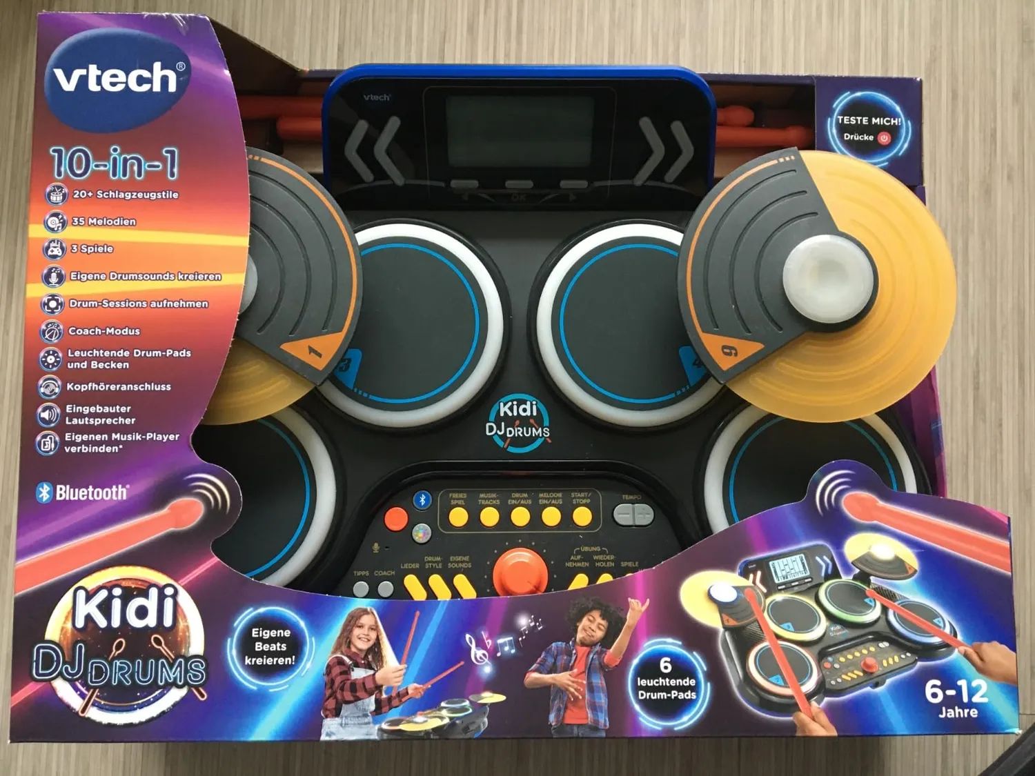 Vtech Kidi DJ Drums Schlagzeug elektronisch mit Bluetooth 6-12 J.