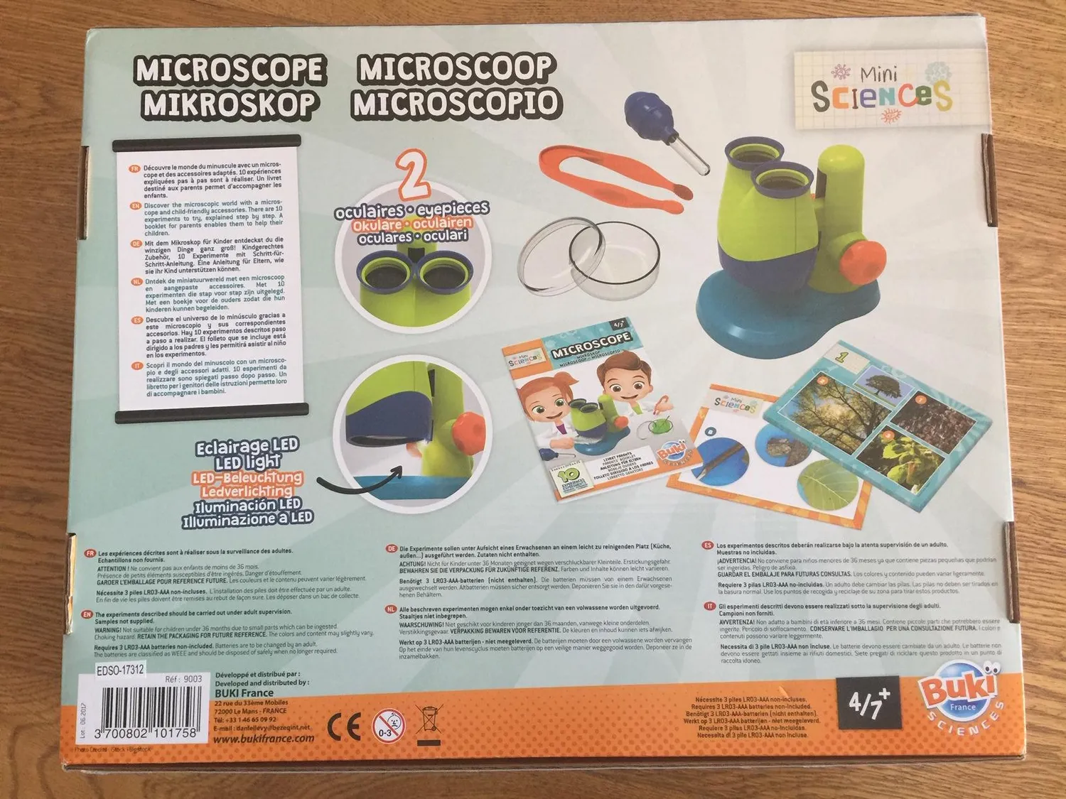Buki Mini Sciences 9003 Mikroskop Weiß für Kinder ab 4