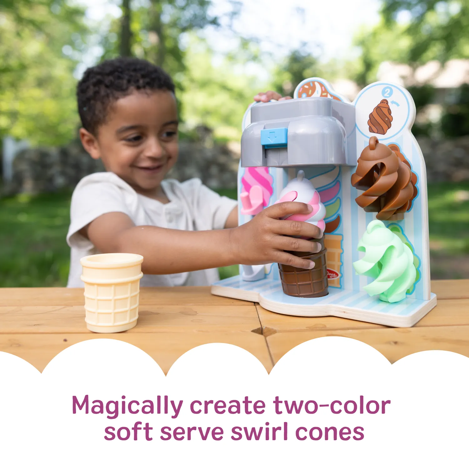 Melissa & Doug Swirl and Serve Eis Set Holz 7-teilig