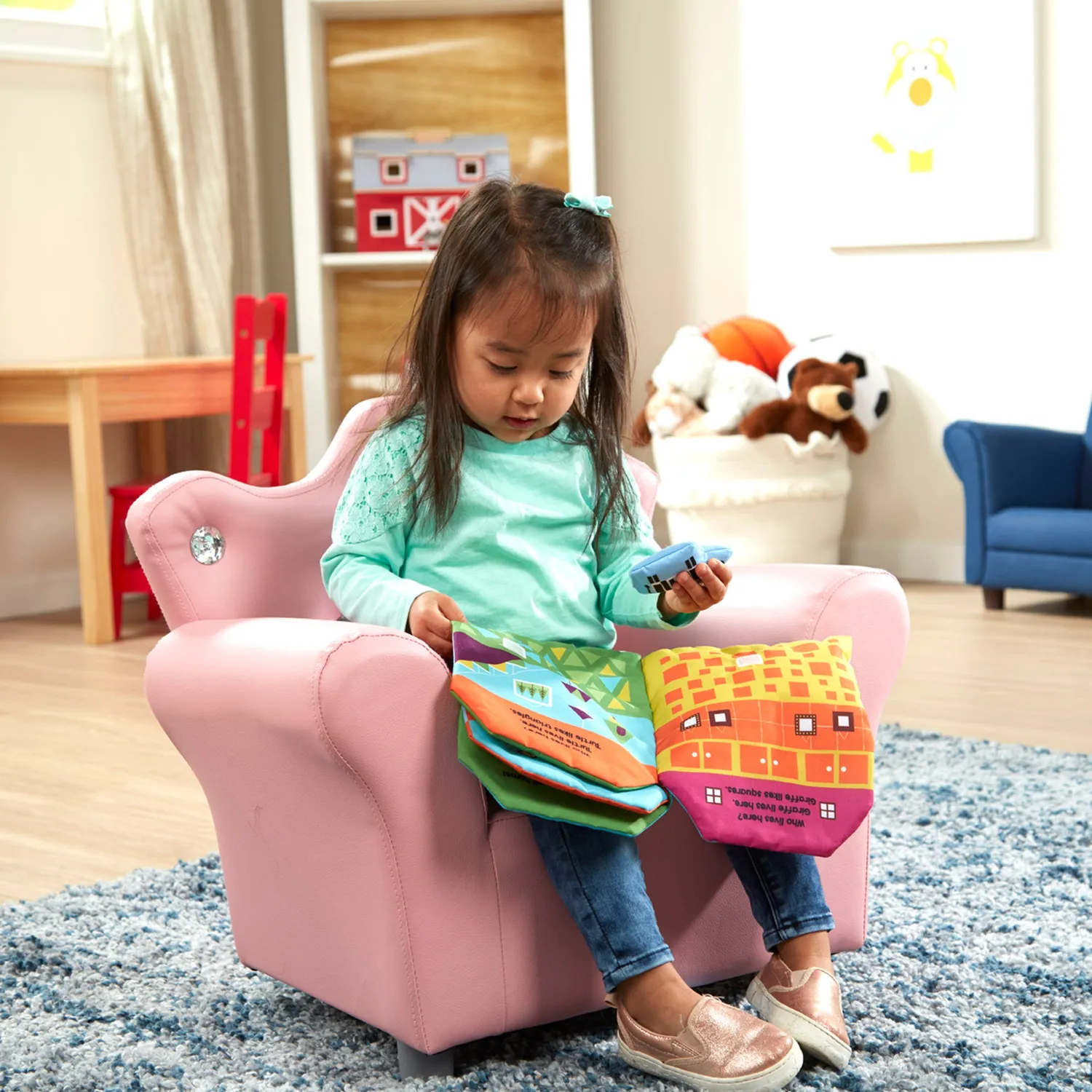 Melissa & Doug Kindersessel rosa Kunstleder Krone bis 45 kg